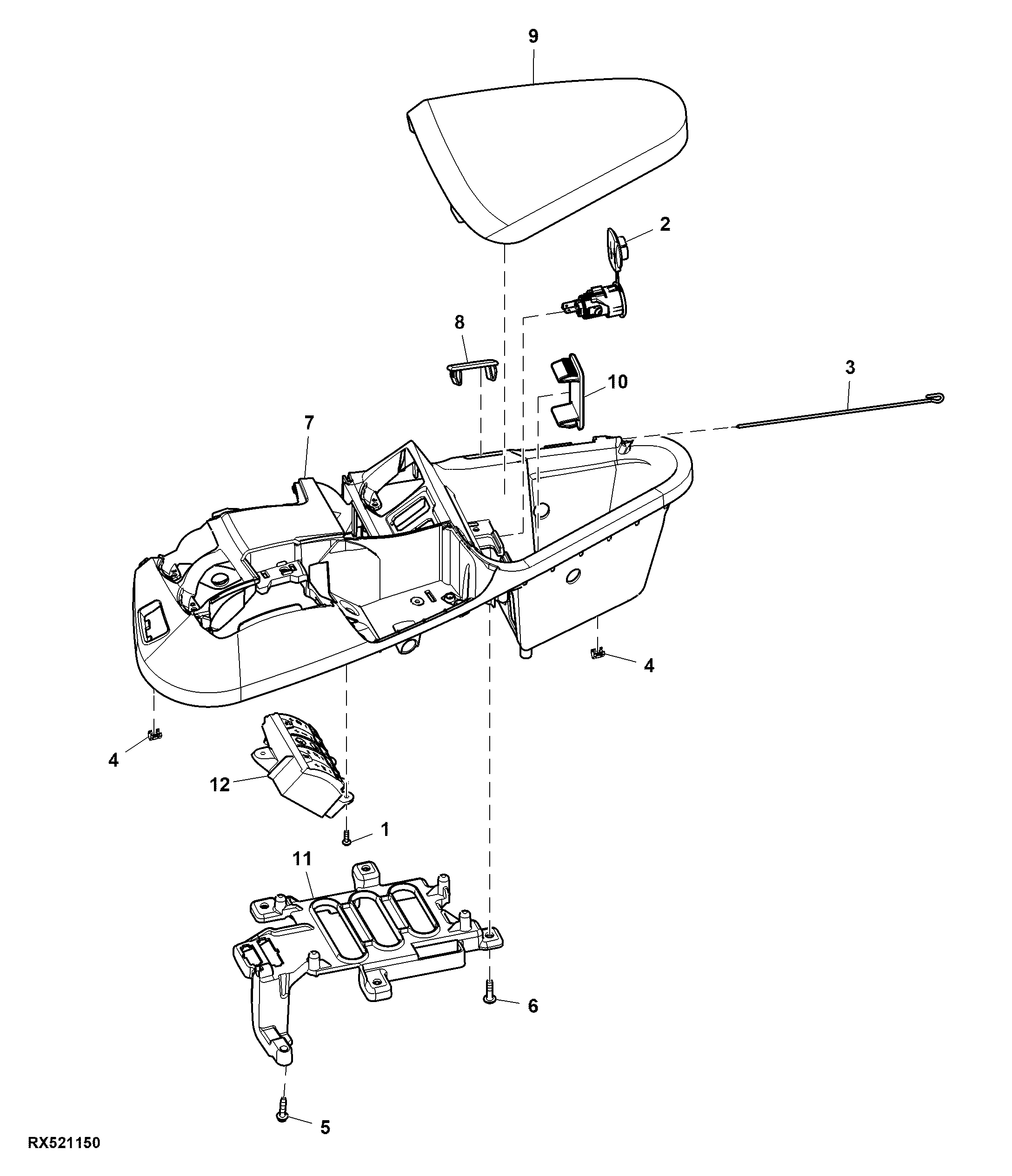 Top Cover, W/O Secondary Brake, CommandARM™, W/O Multi Function Transmission Control