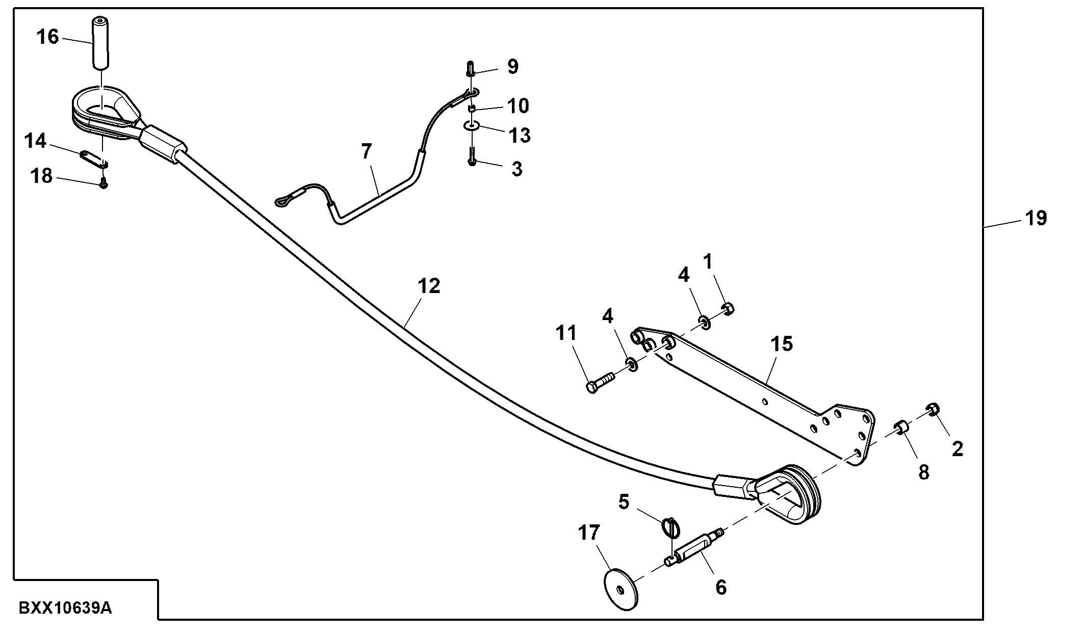 Tow Cable, Double Reduction, W/O Front Weight Support, Attachment