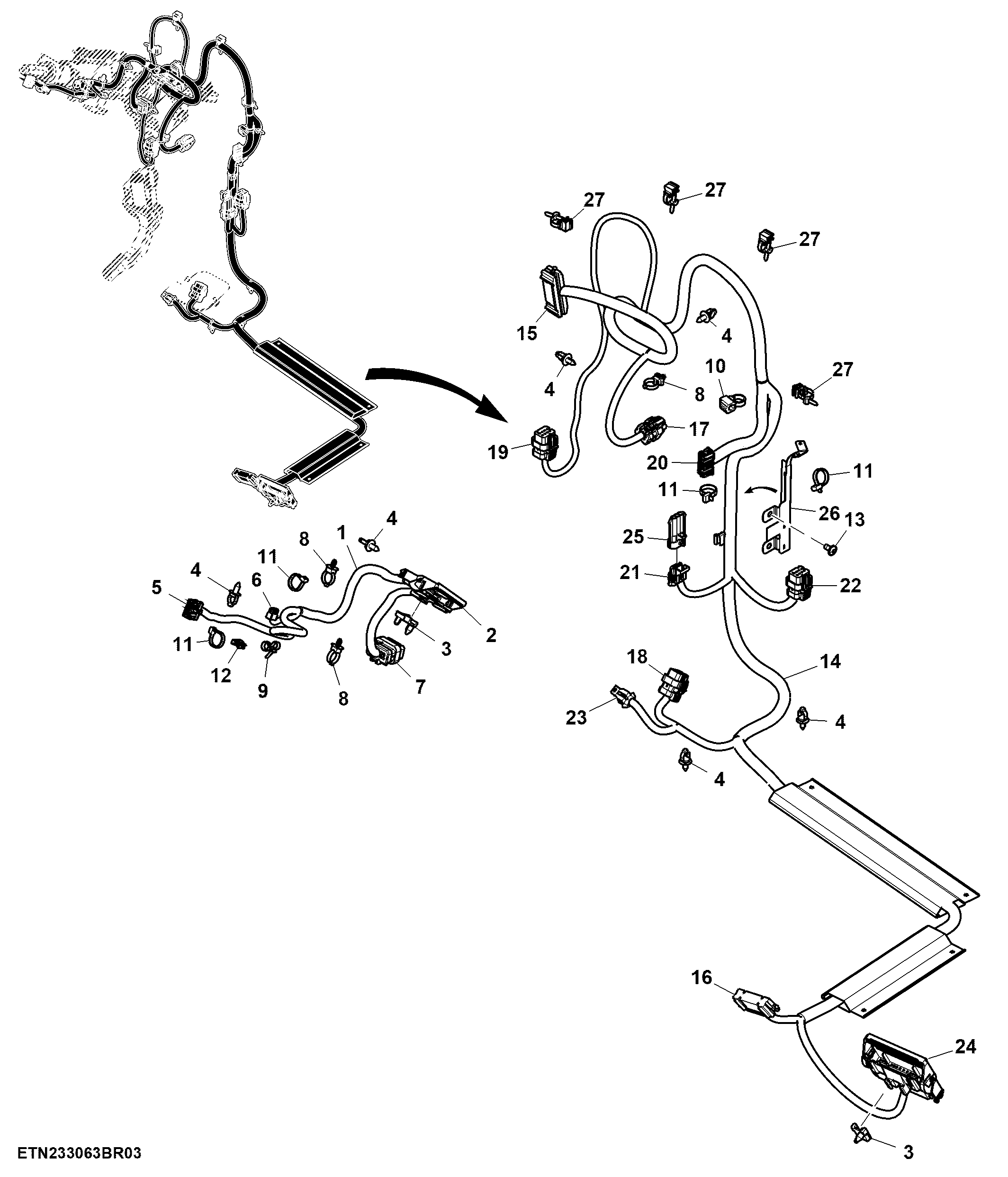Cab Wiring Harness, Front Control Support, ACS™