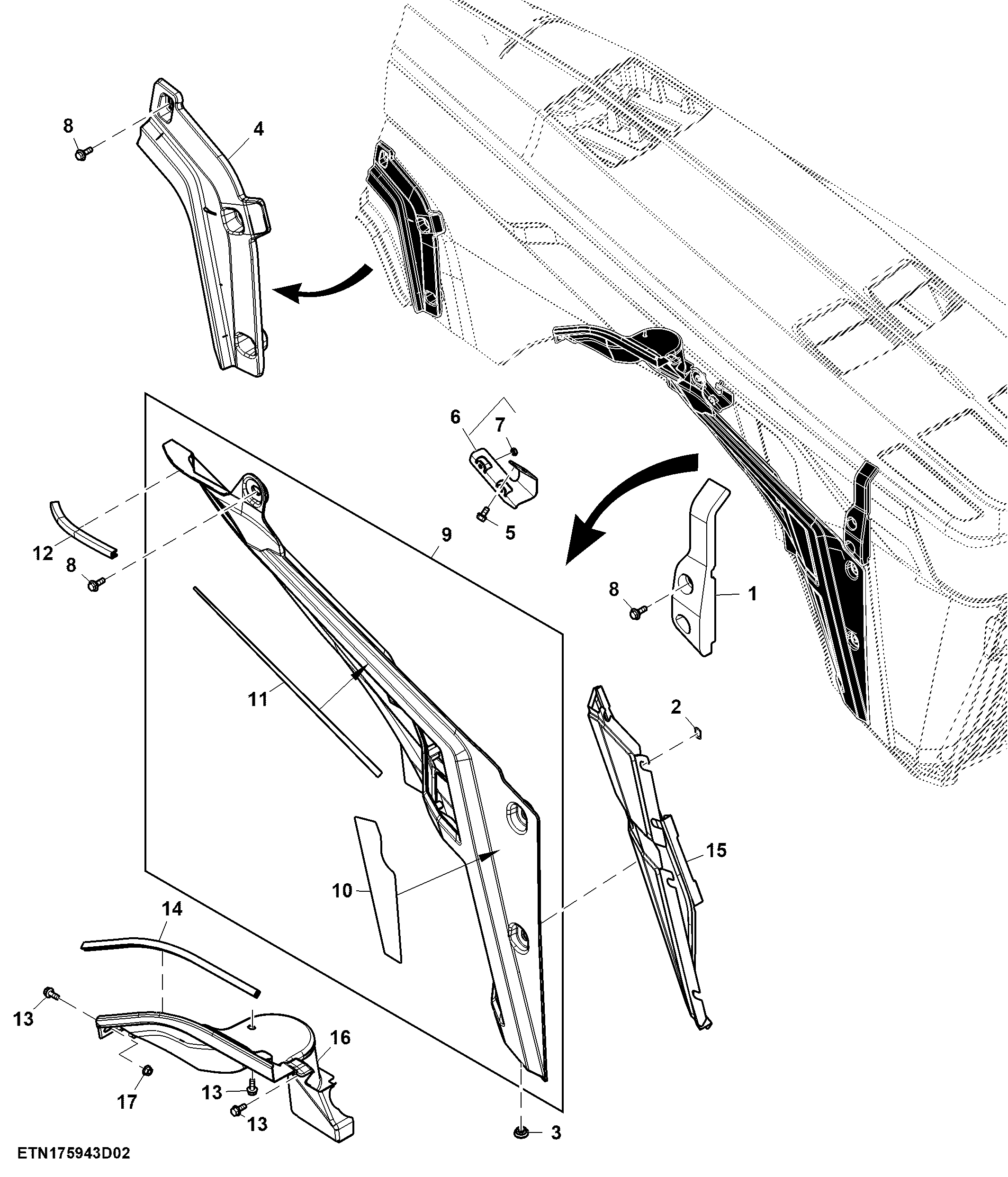 Fixed Panel, Hood, T3/ FT4/ Stage 5 Engine, RH (927001 - )