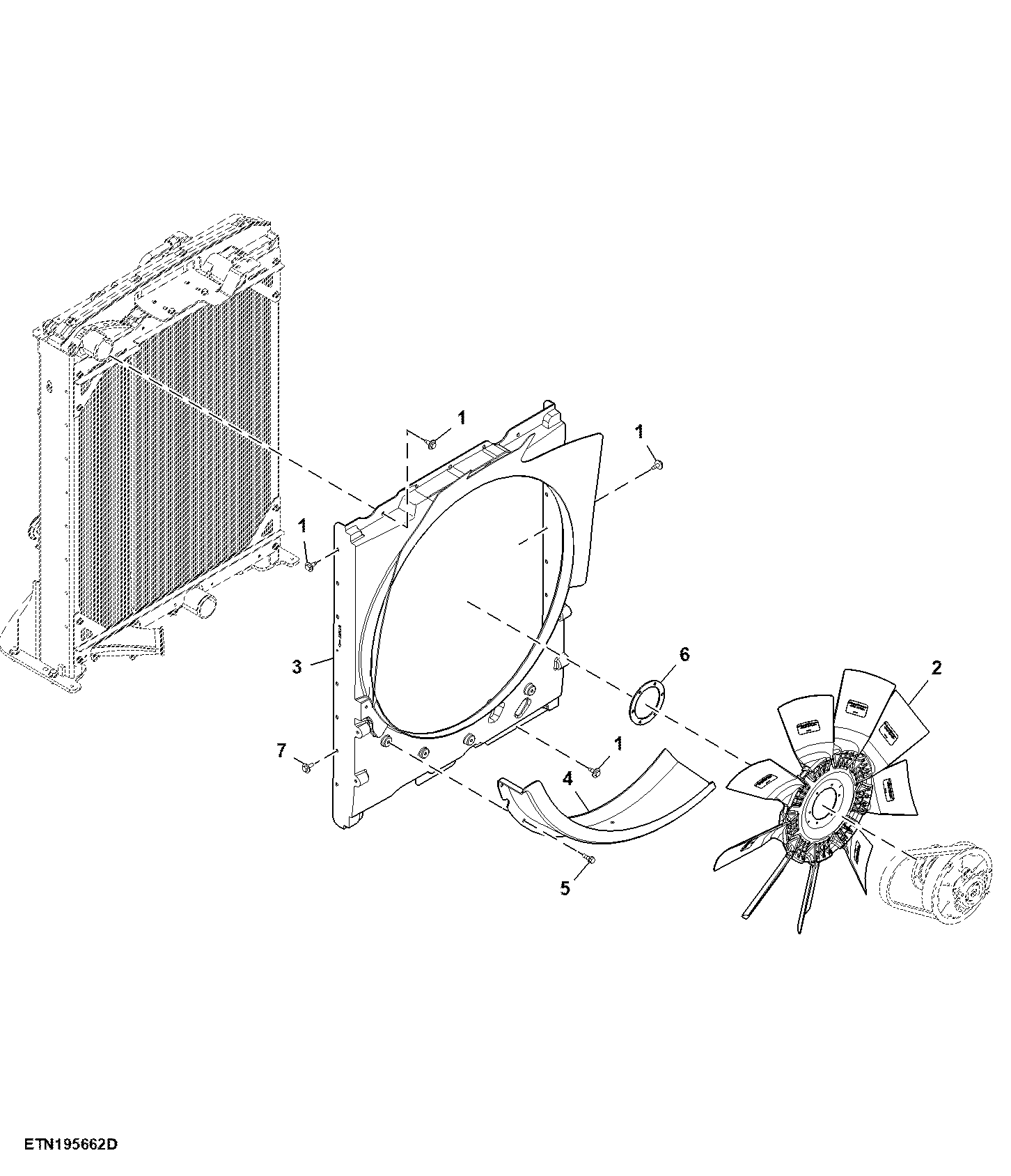 Fan and Shroud Assembly, 13.6 L, W/ 40" Fan, T2 Engine