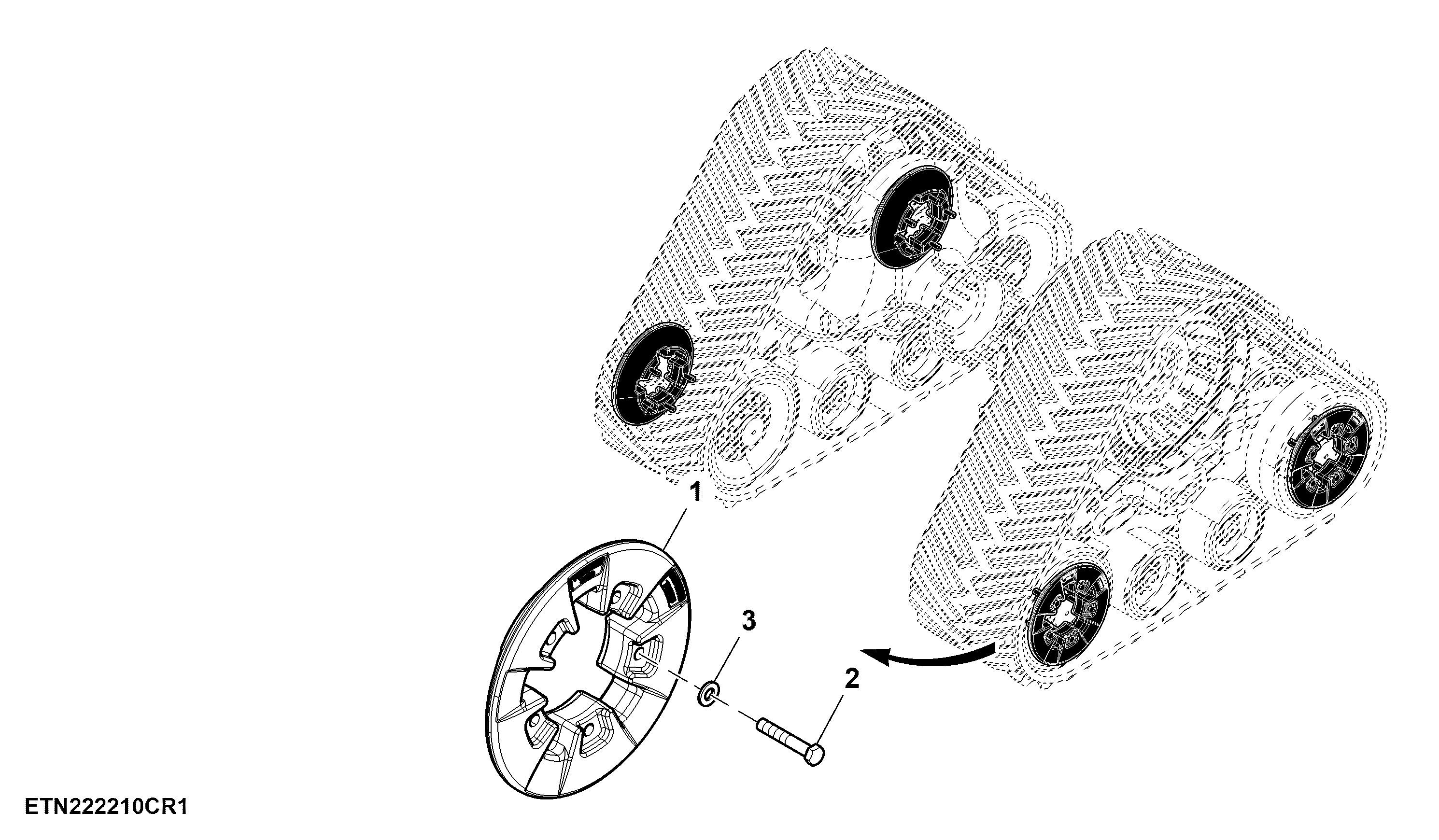 Weight, Front Outside Idler, RH Illustrated