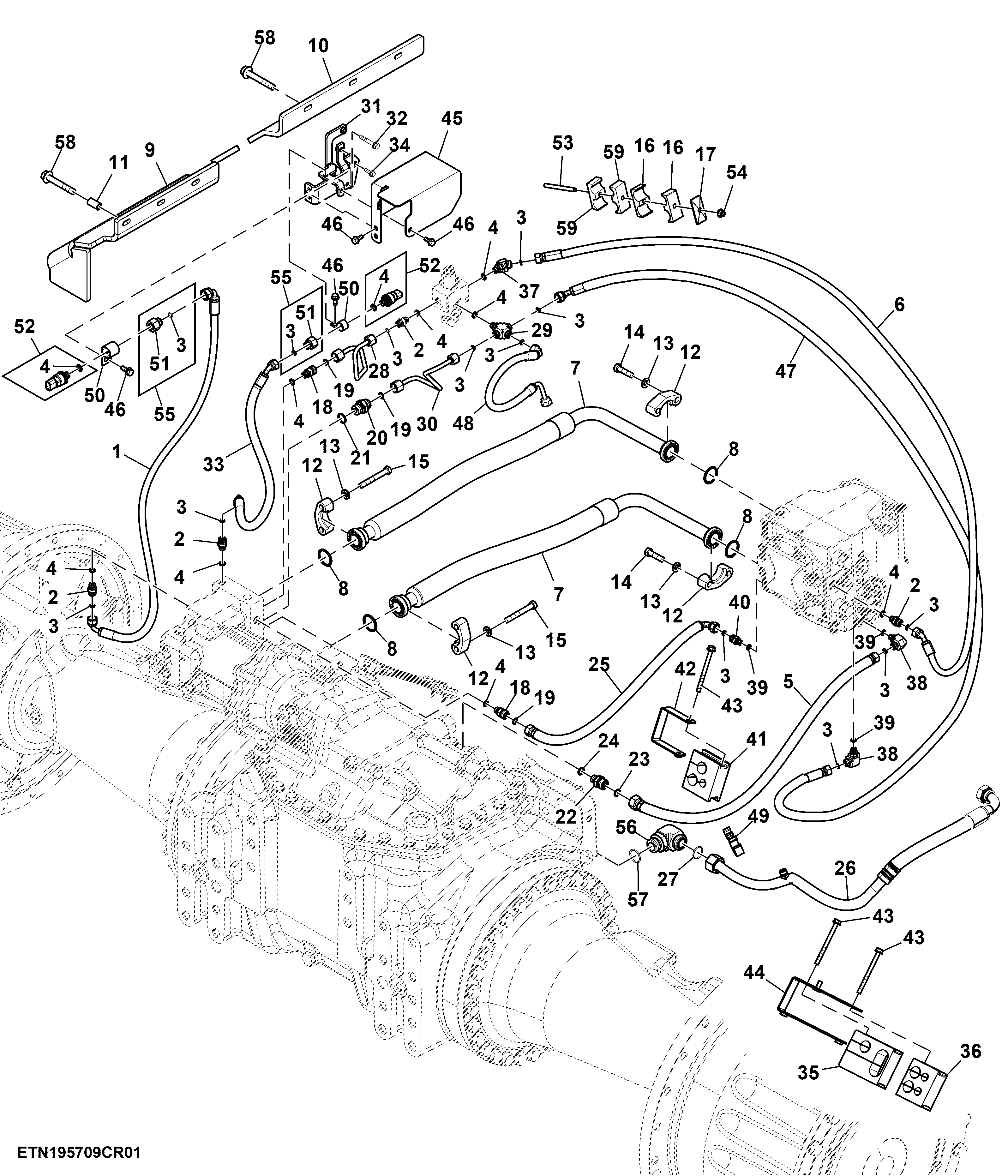 Oil Lines, Steering Pump, W/ Hitch, W/ Quick Coupler, W/ PTO, 130 cc (2/2)