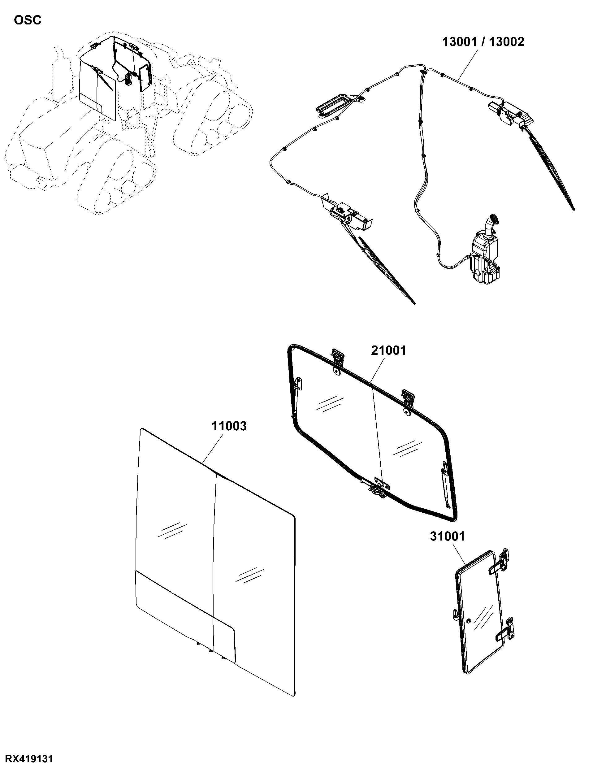 OSC Windshield / Window Related Components