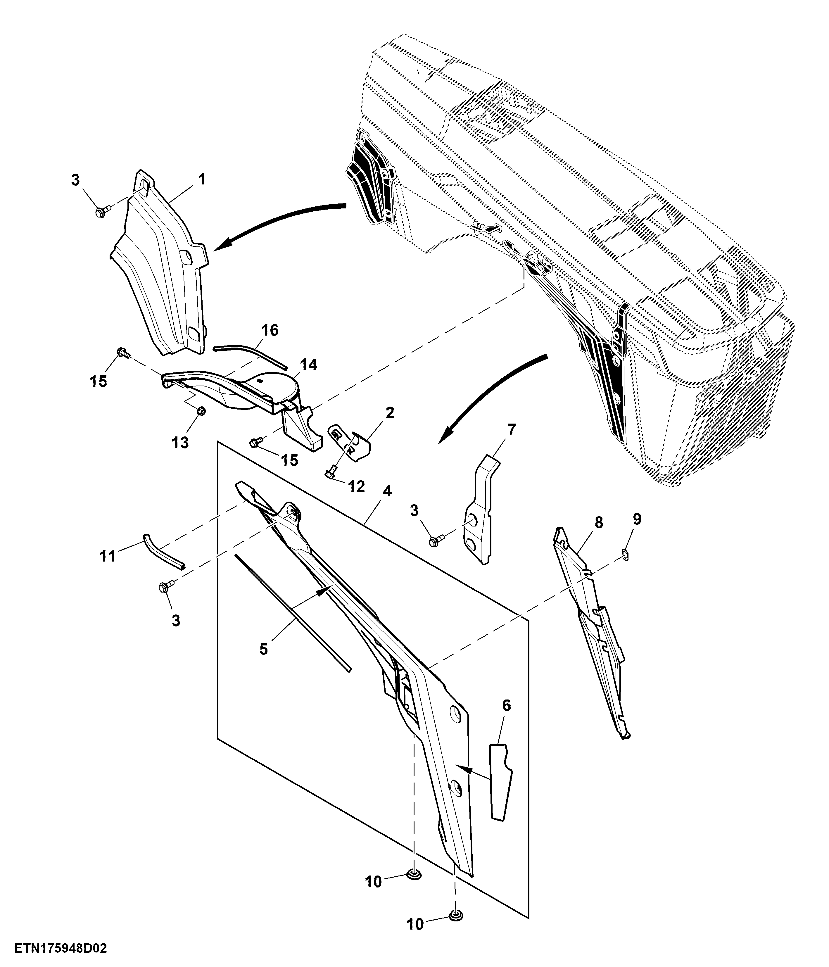 Fixed Panel, Hood, T3 / FT4 / Stage 5 Engine, RH (804001 - )