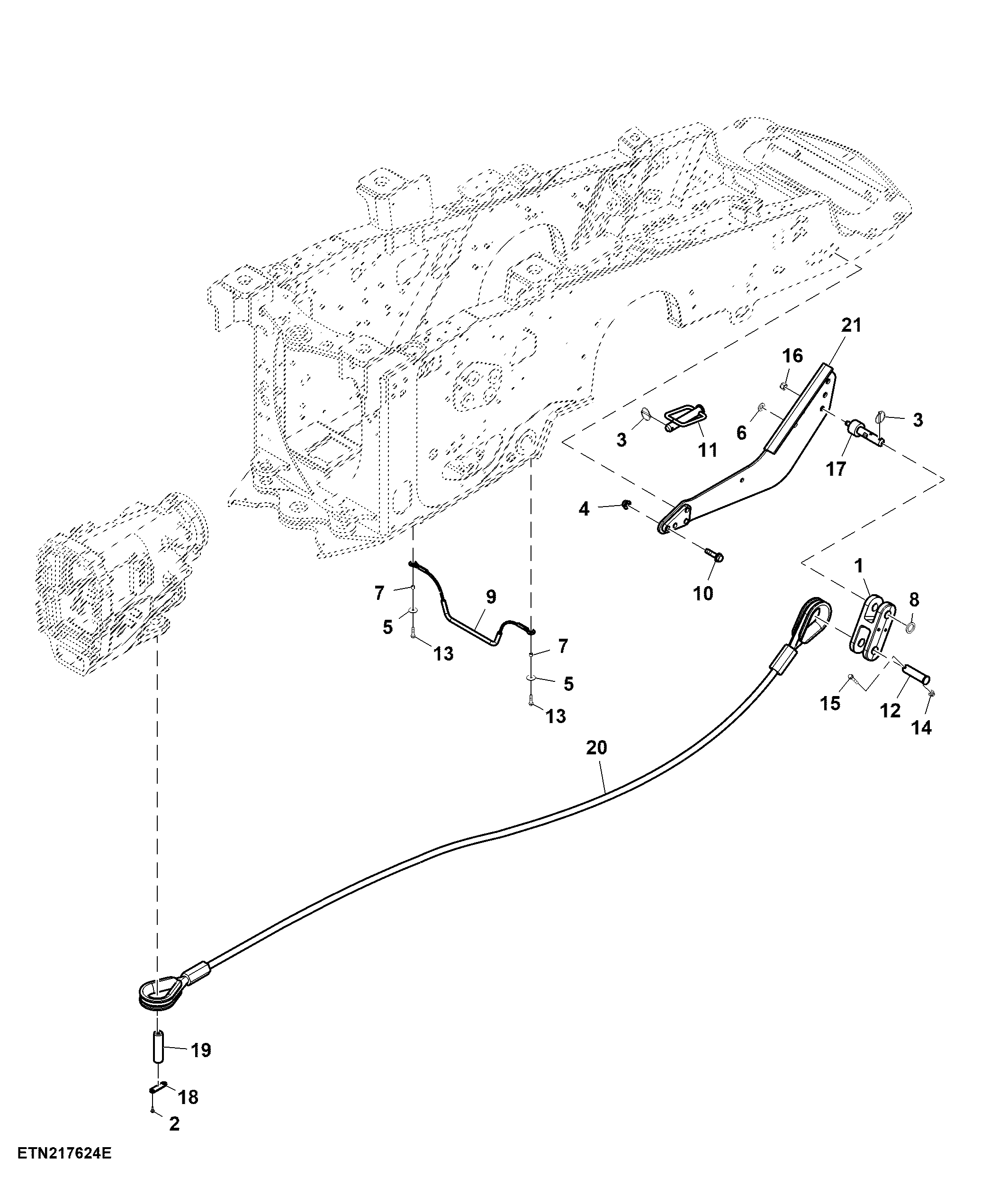 Mounting Parts, Tow Cable, Double Reduction, W/O Front Weight Support