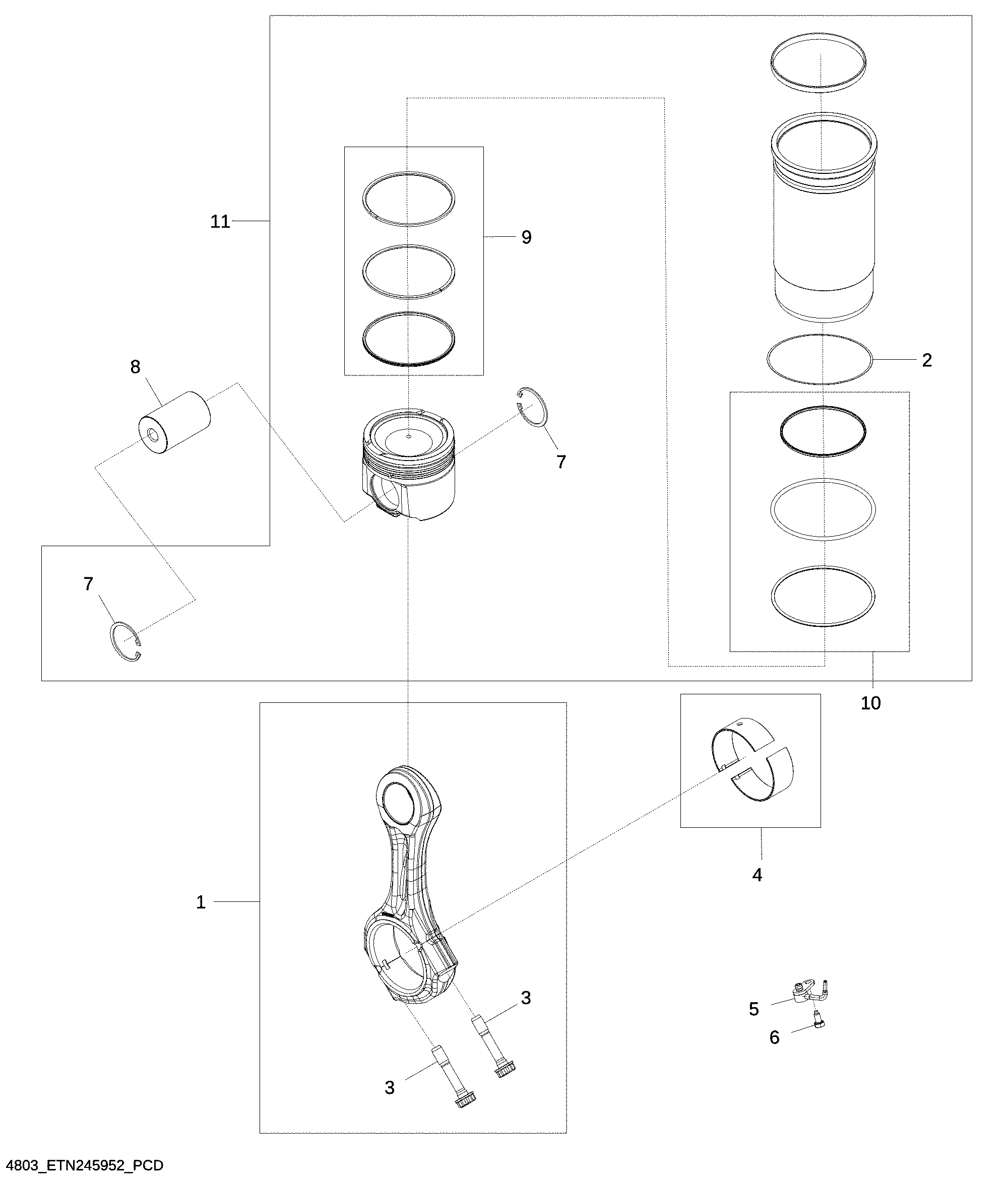 4803 Connecting Rods and Pistons ( - 000003)