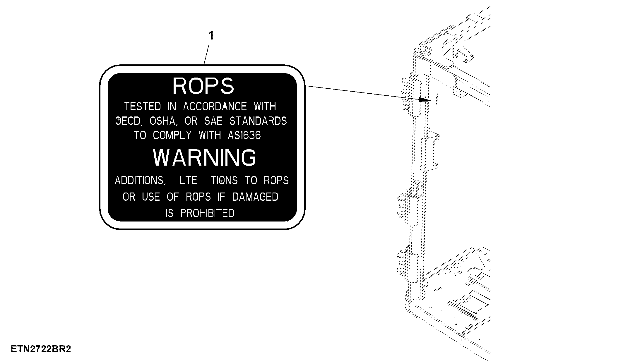 ROPS Label, LH A-Post (For Australia / New Zealand)