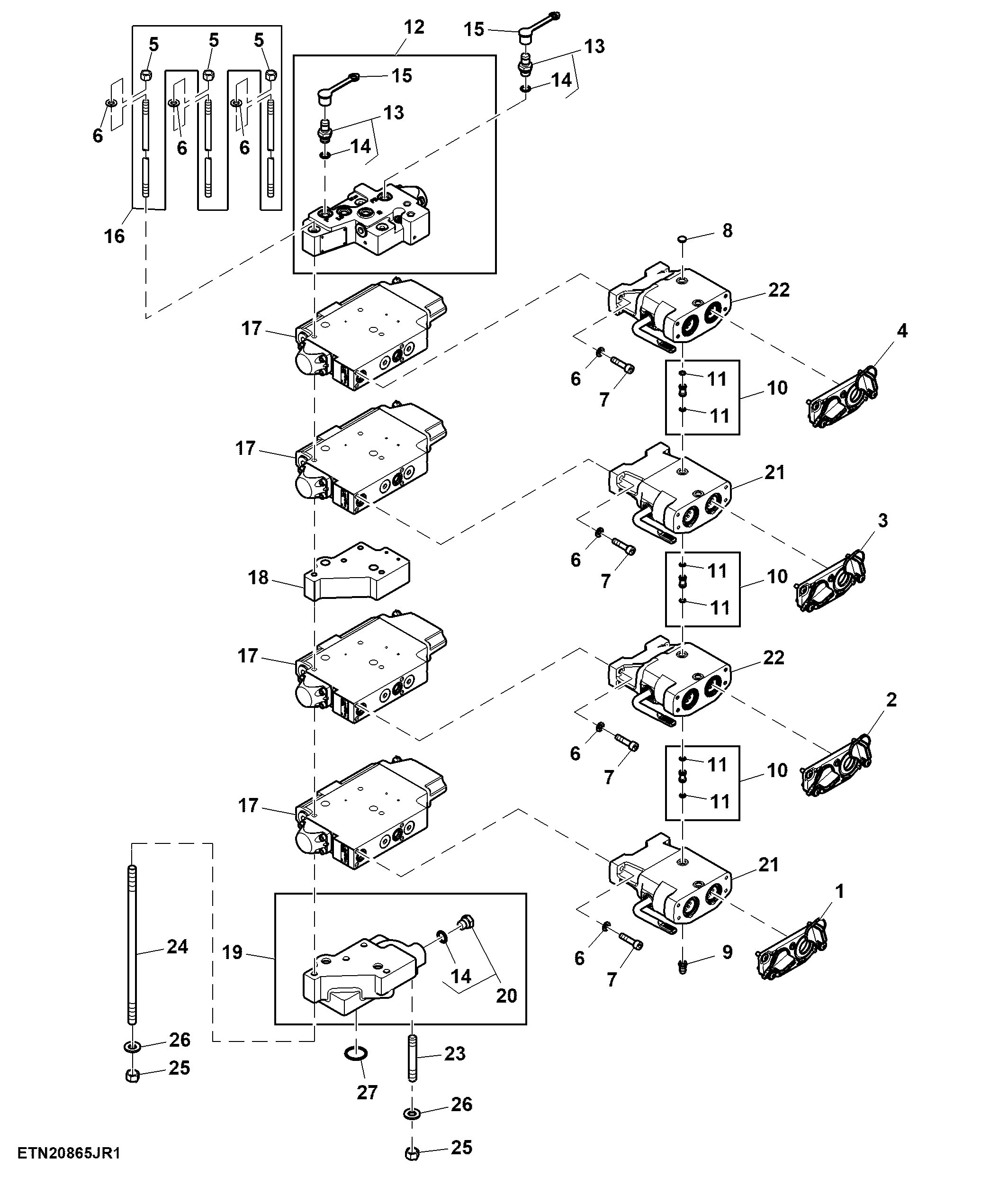 Selective Control Valve, W/O Hitch, 4 Rear SCV, Standard Flow, Double Reduction Axle