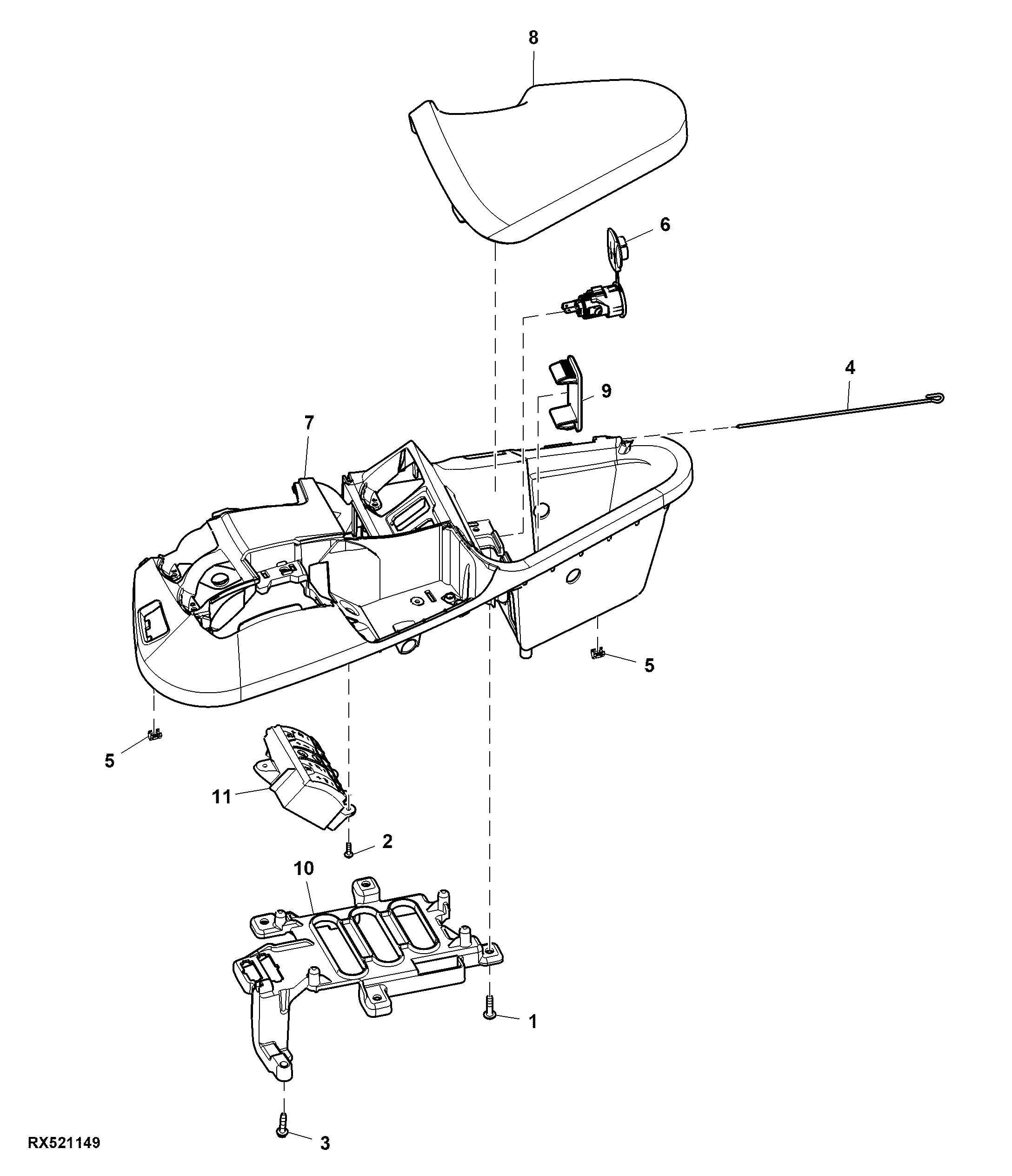 Top Cover, W/ Secondary Brake, CommandARM™, W/O Multi Function Transmission Control