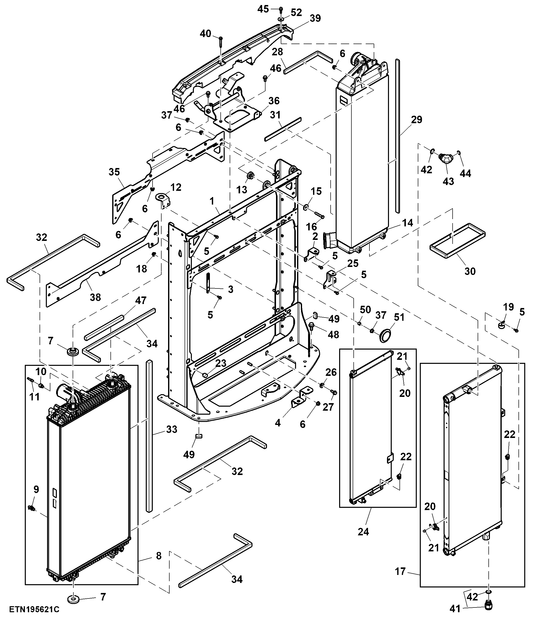 Engine Cooling System, 13.6 L, T2 / T3 Engine