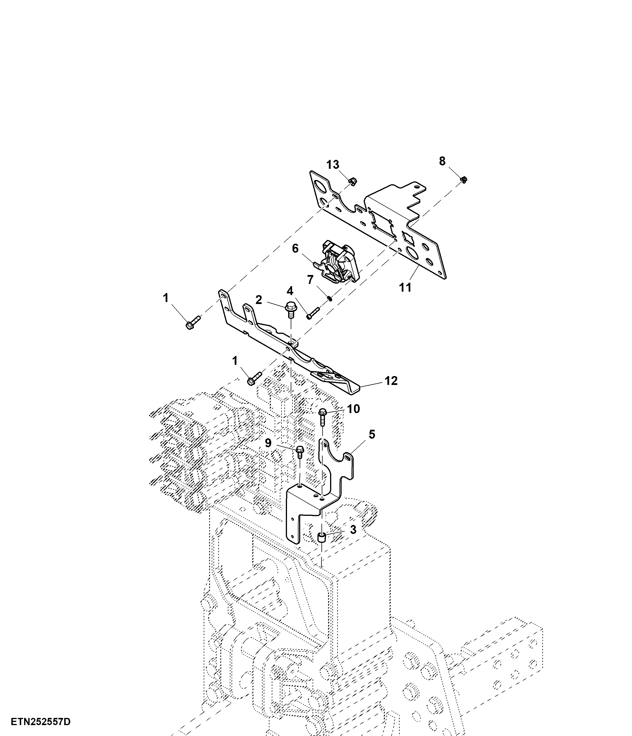 Mounting Parts, Rear Implement Connector, W/ Hitch (For EU)