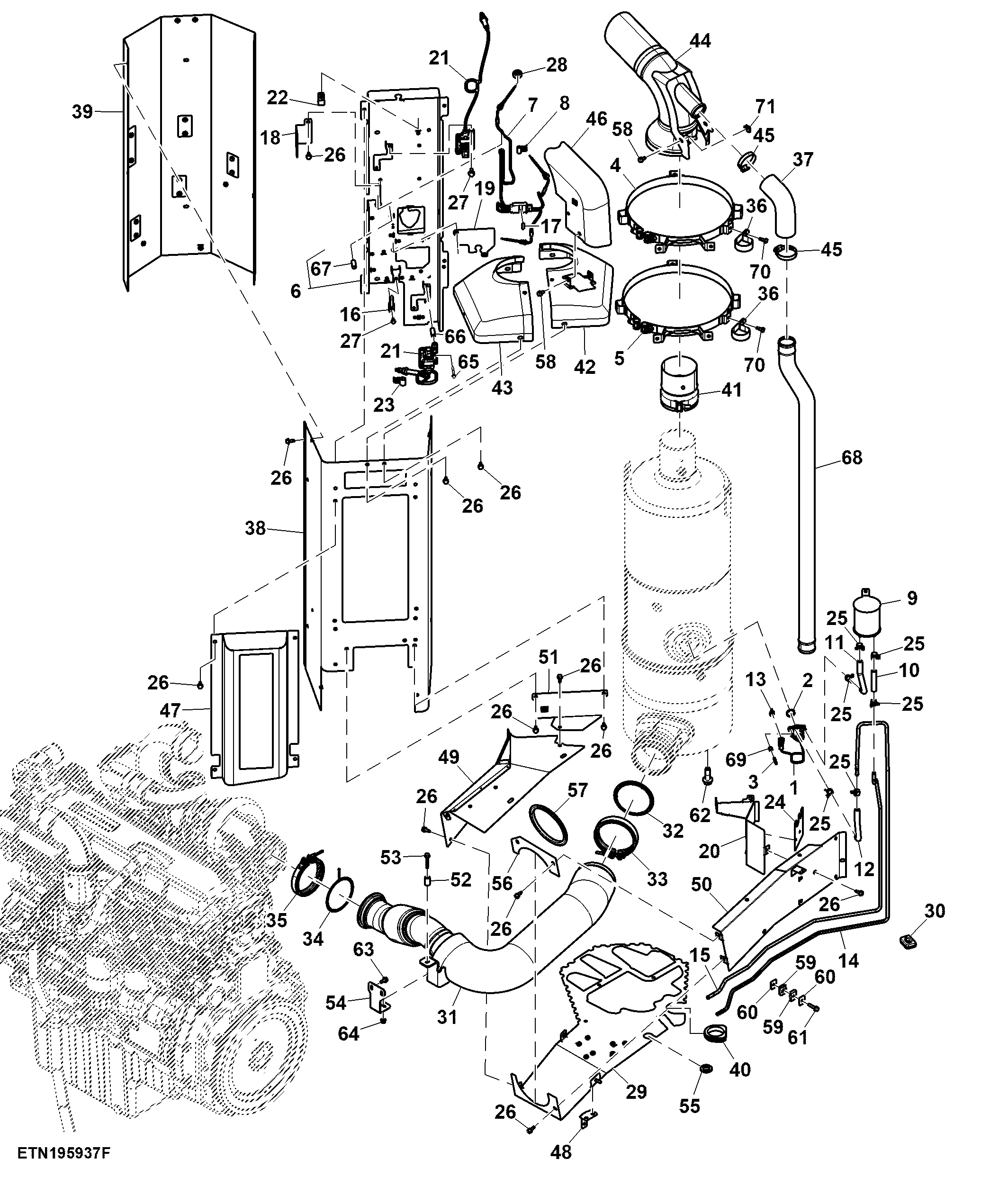 Exhaust Pipe 13.6 L, Single Turbo, FT4 Engine