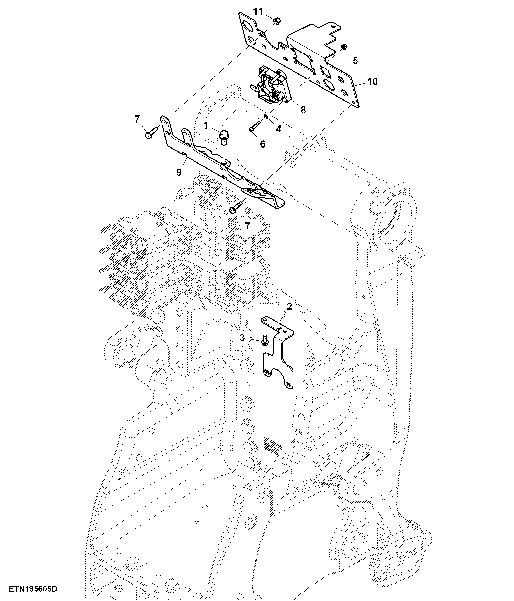 Mounting Parts, Rear Implement Connector, 4/ 5/ 6 Rear SCV, W/ Hitch