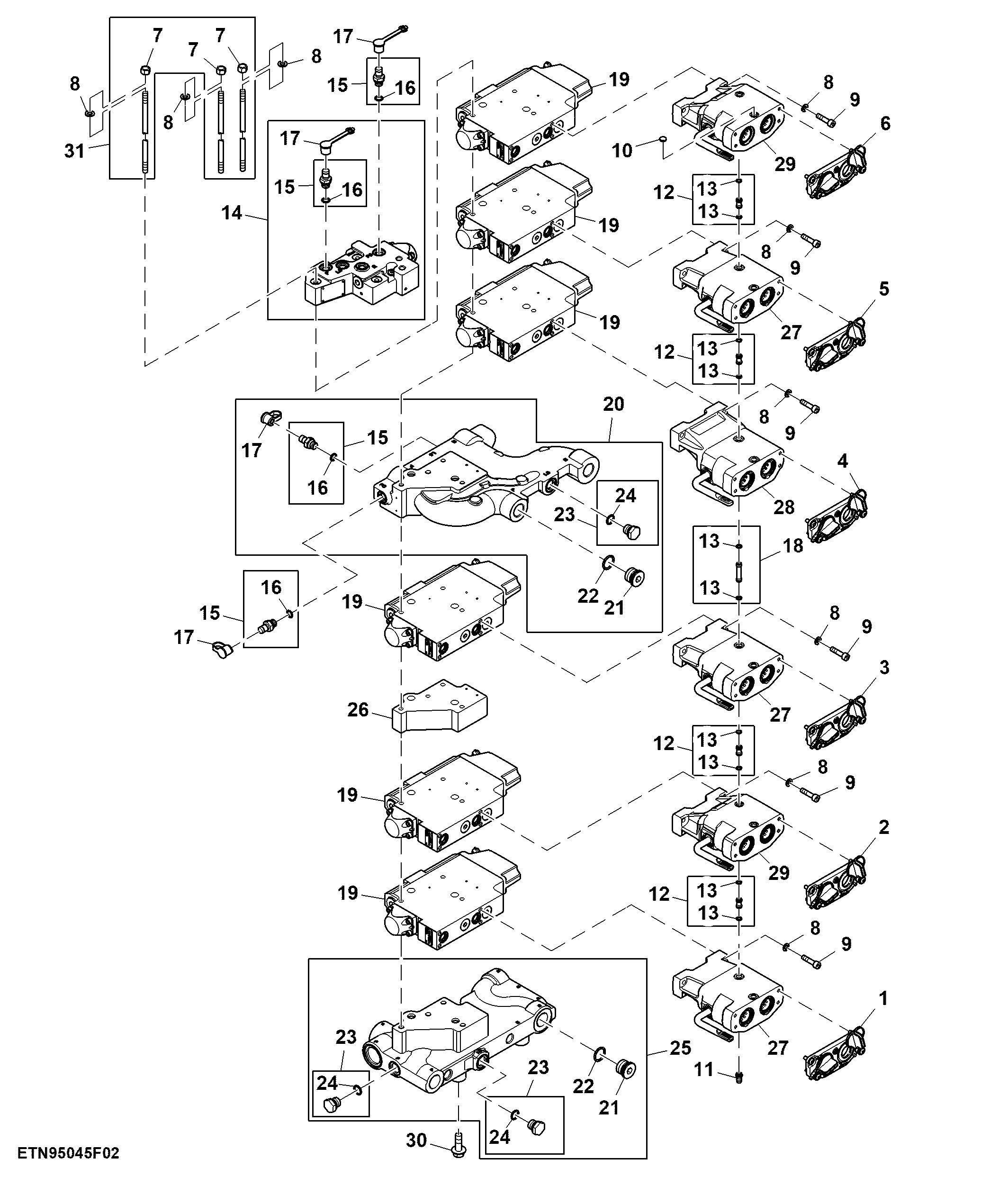 Selective Control Valve, 6 SCV, High Flow, W/O Hitch