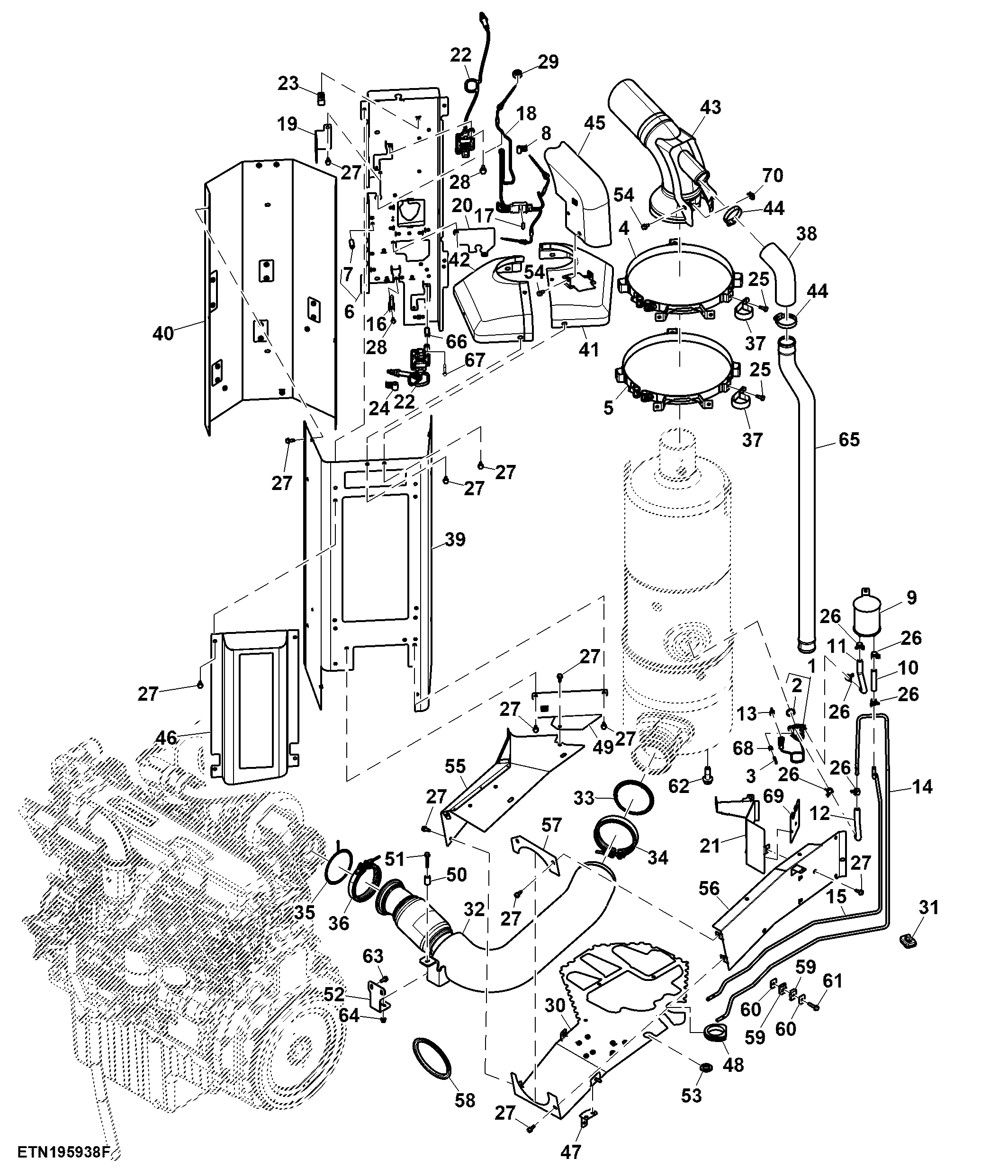 Exhaust Pipe 13.6 L, Dual Turbo, FT4 Engine