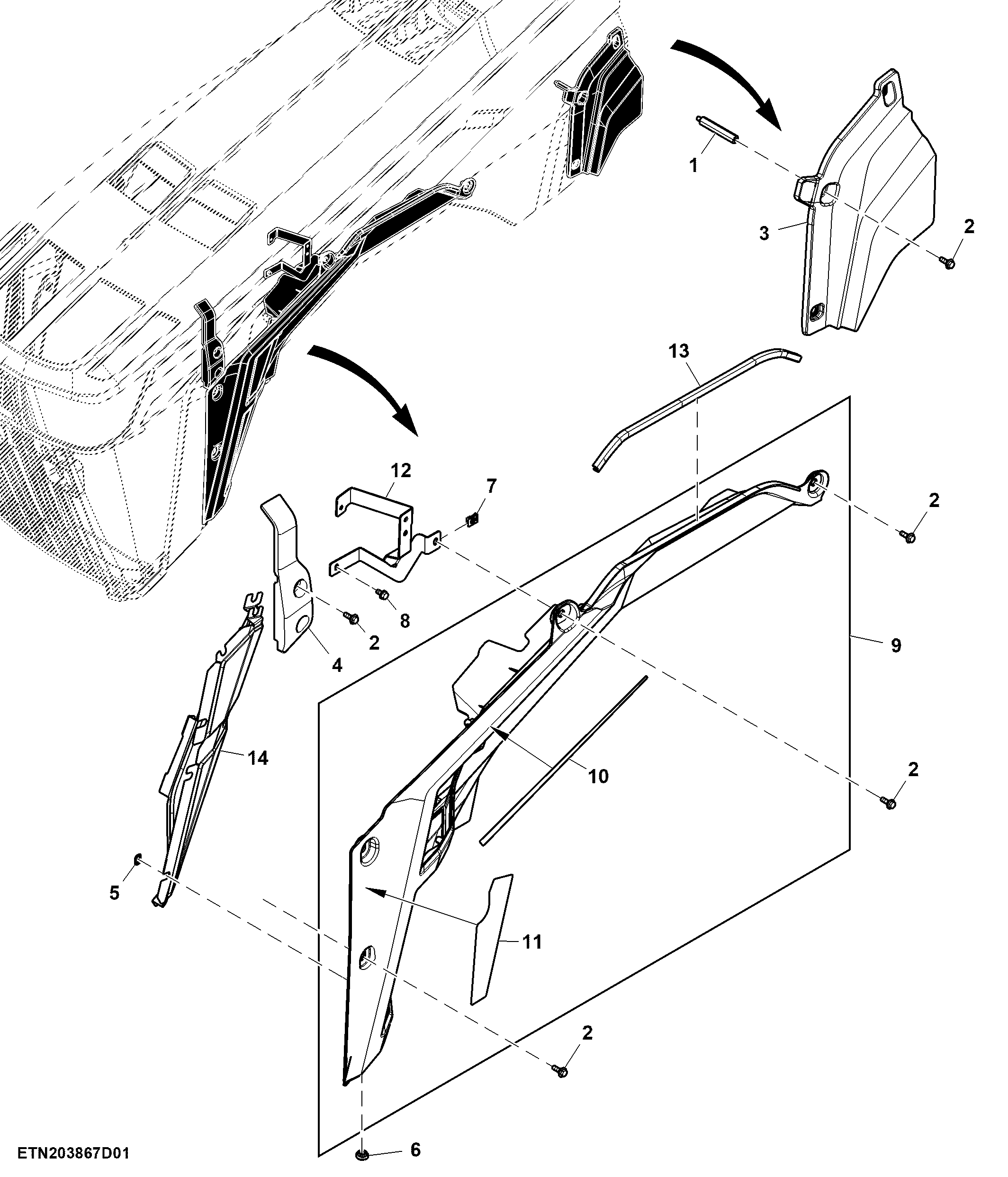 Fixed Panel, Hood, T2 Engine, LH (927001 - )
