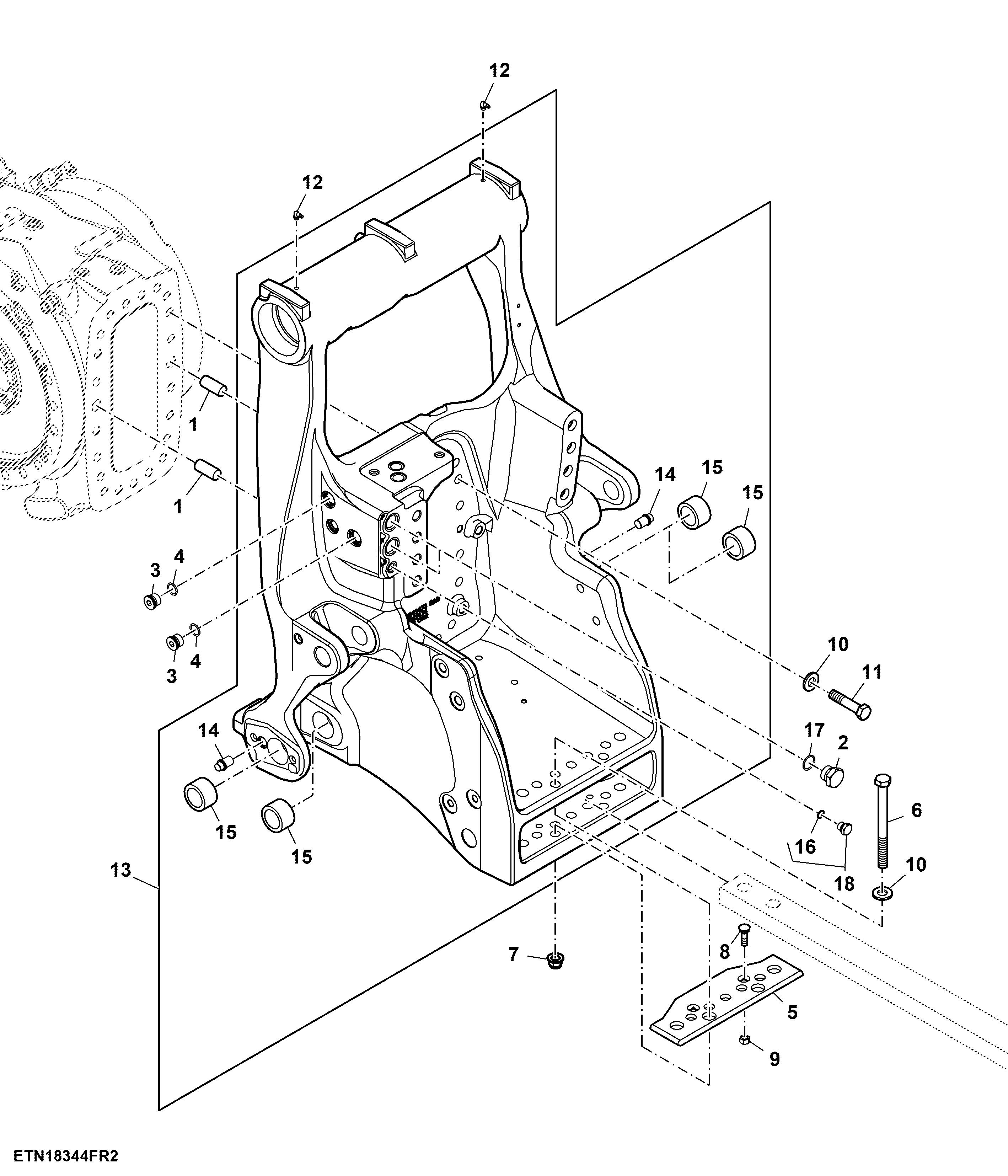 Support, Heavy Duty Drawbar, W/ Hitch, Double Reduction Axle