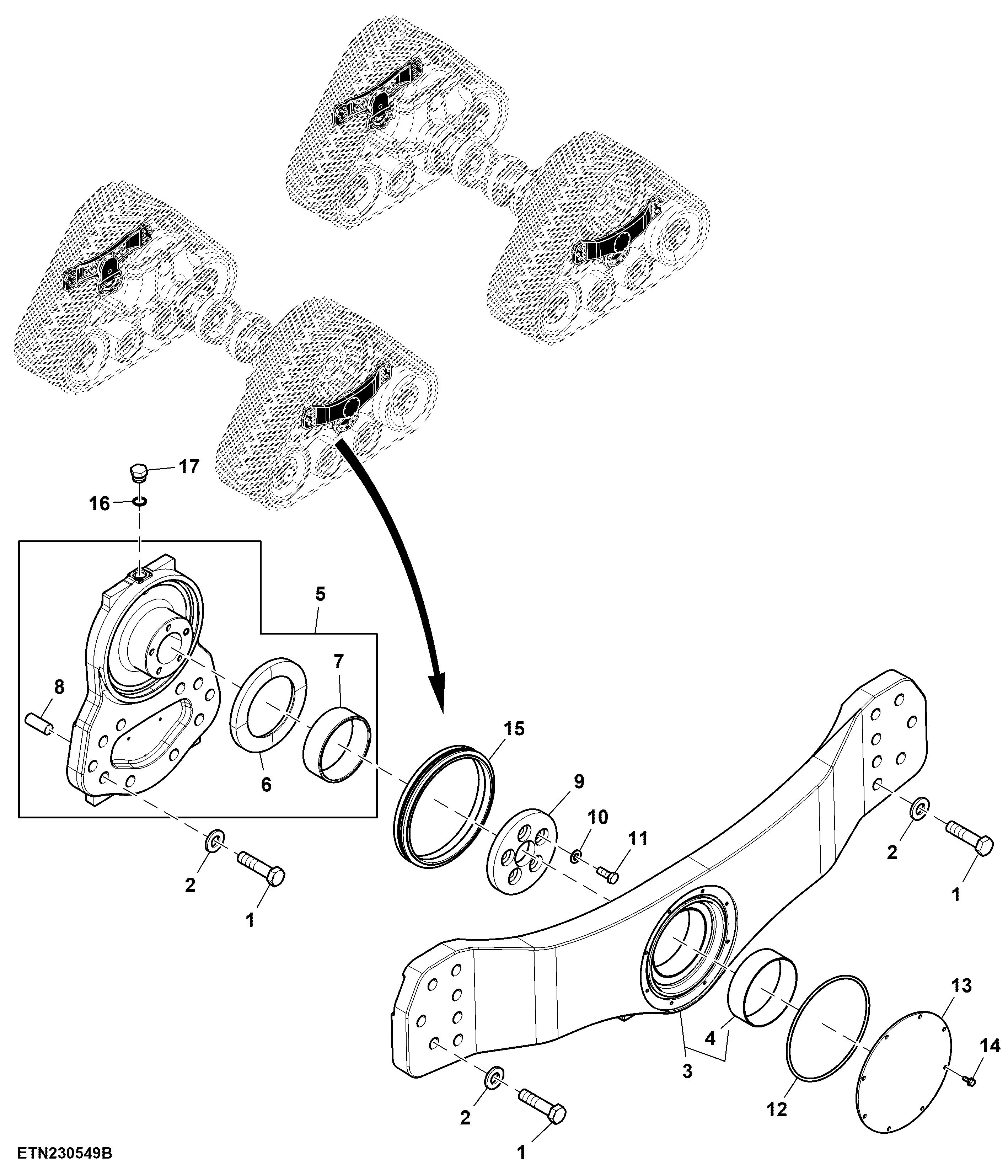 Outer Support, Wide Undercarriage (Front LH Illustrated)