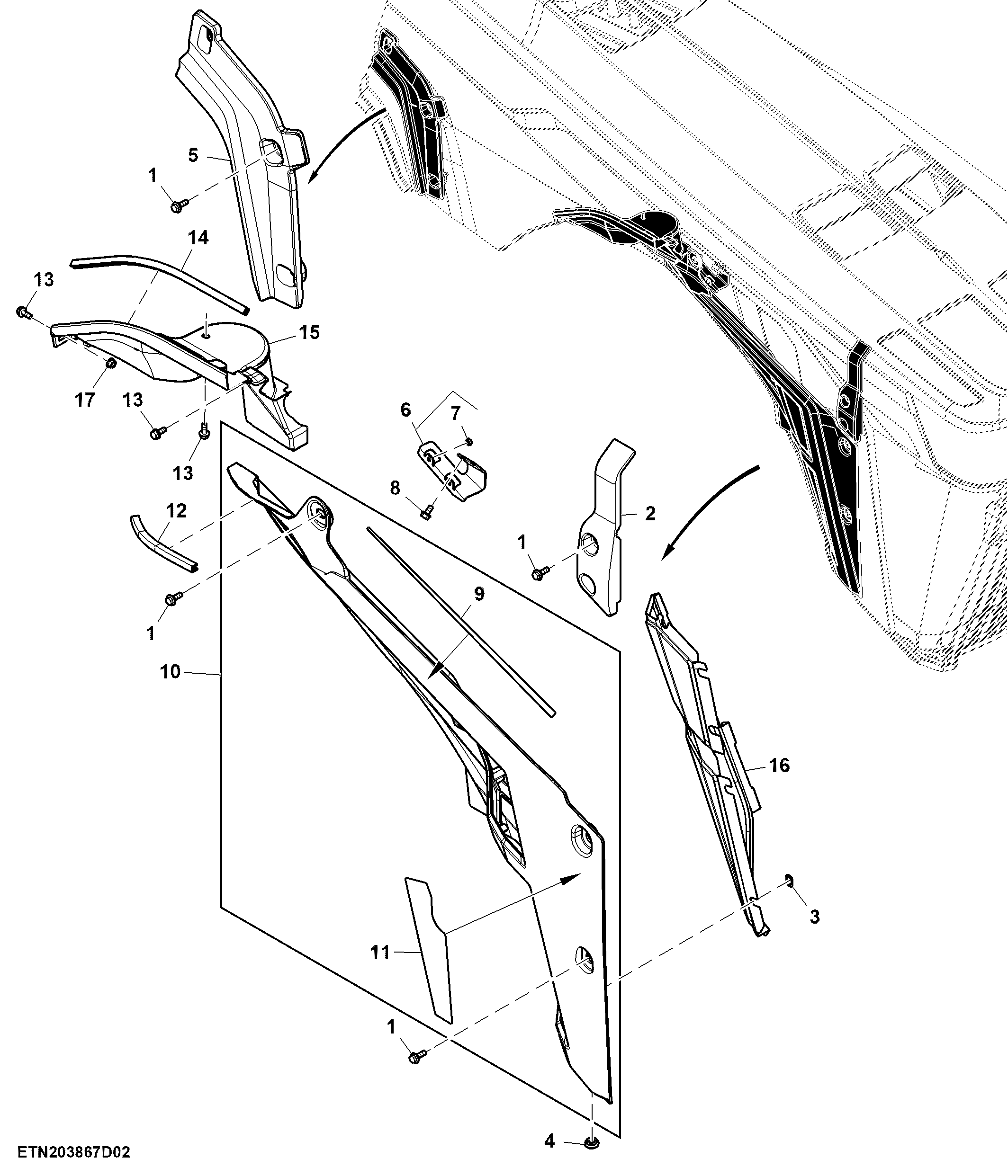 Fixed Panel, Hood, T2 Engine, RH (927001 - )