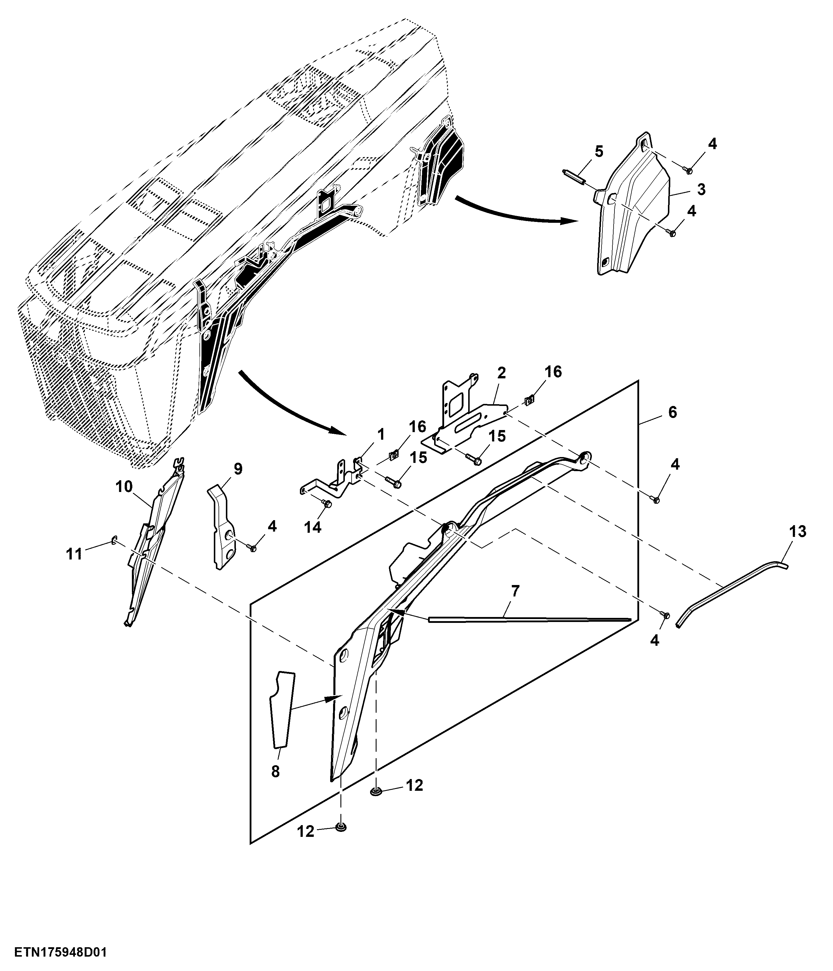 Fixed Panel, Hood, T3 / FT4 / Stage 5 Engine, LH (804001 - )