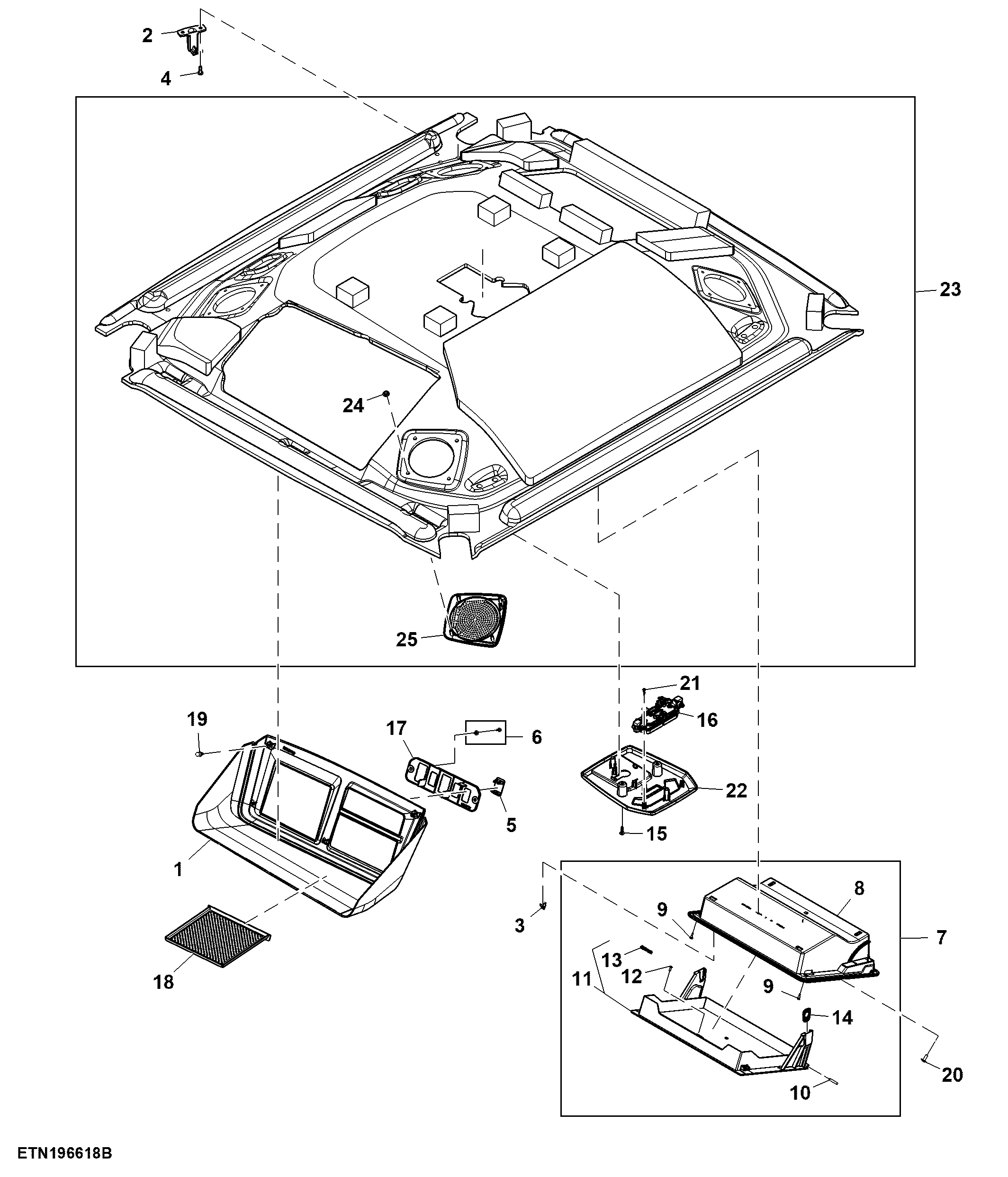 Headliner, W/ Harmon Radio, W/ Bluetooth Microphone