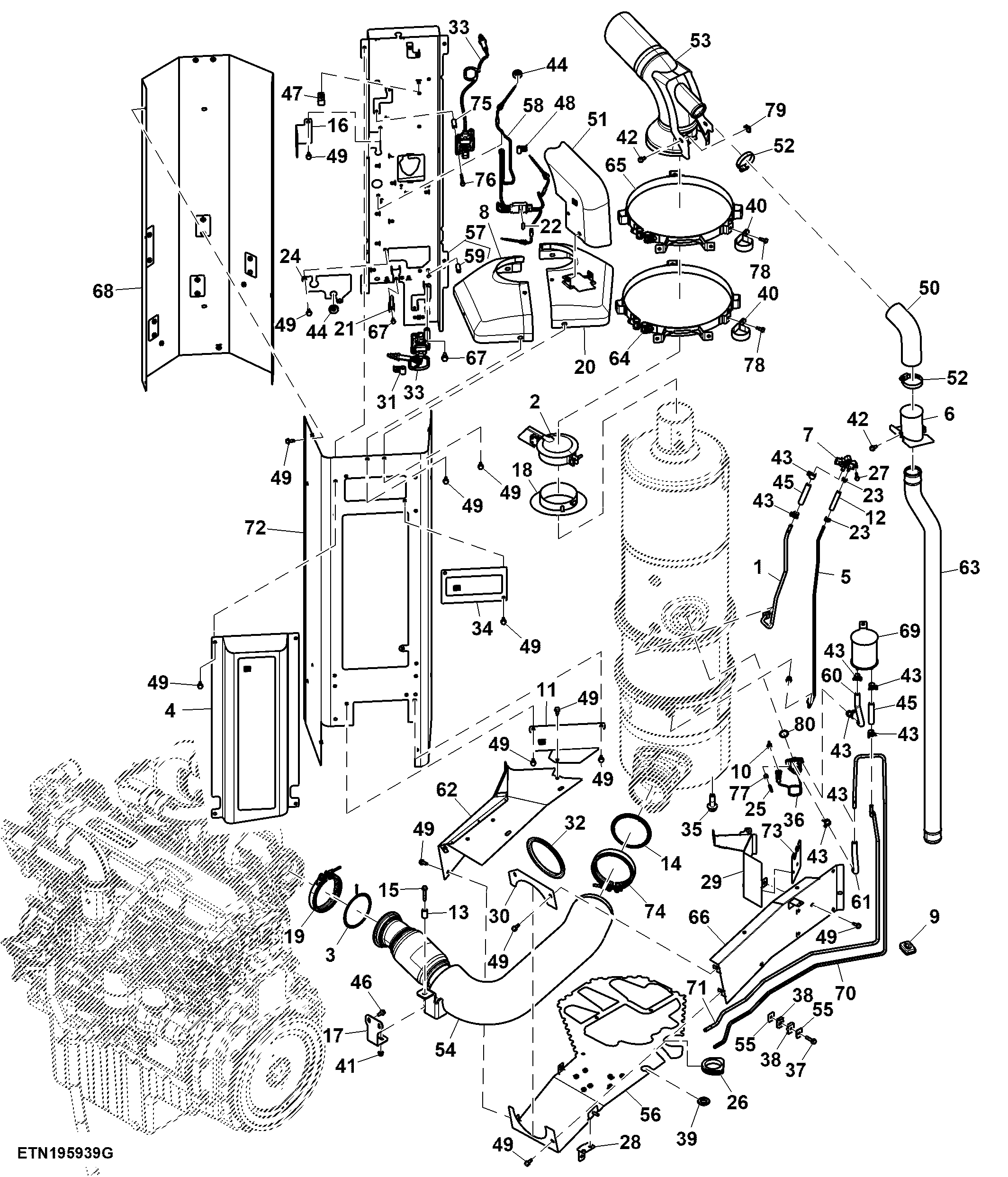 Exhaust Pipe 13.6 L, Dual Turbo, FT4/ Stage 5 Engine
