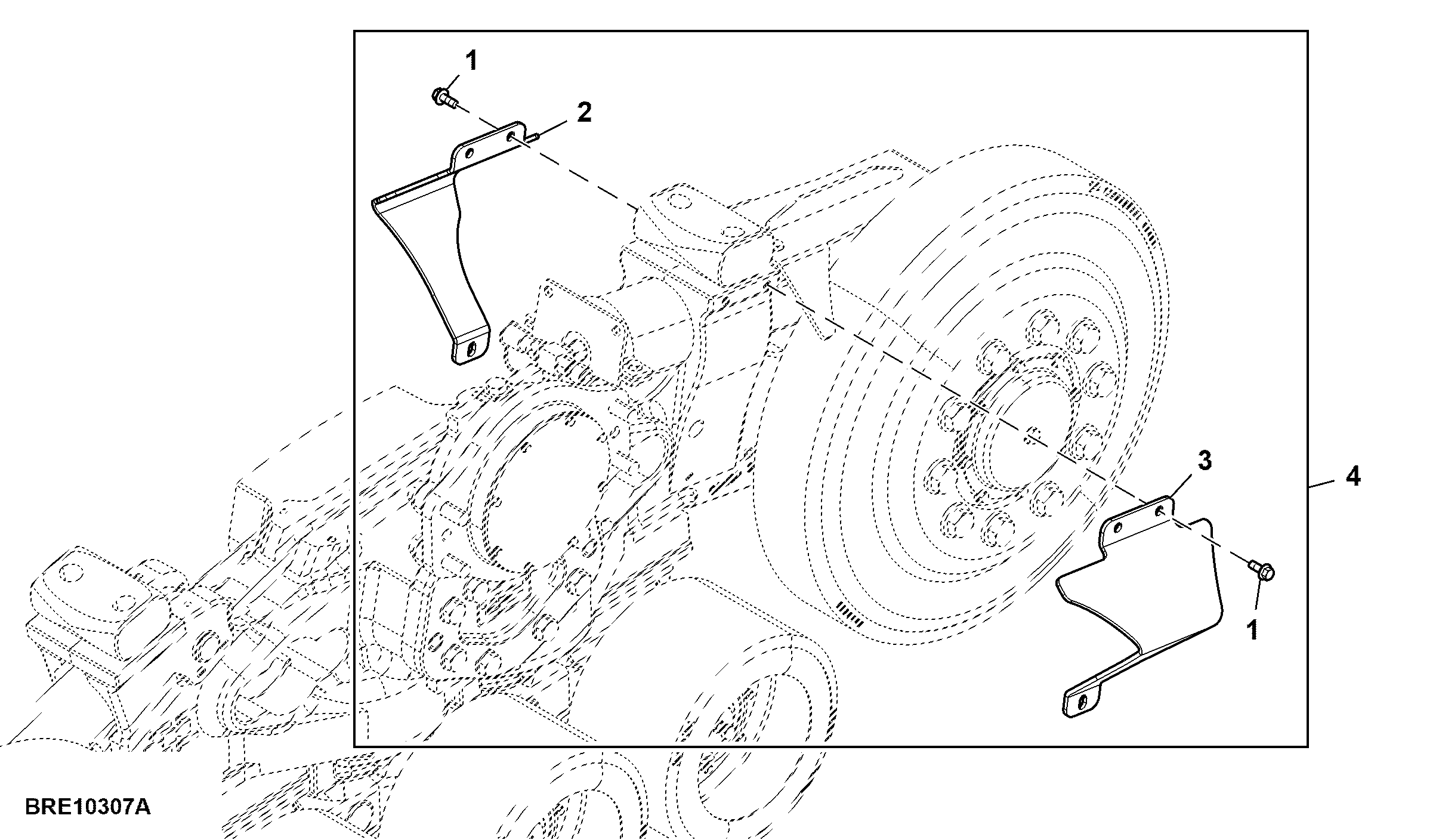 Debris Shield, Narrow Track Frame, Attachment