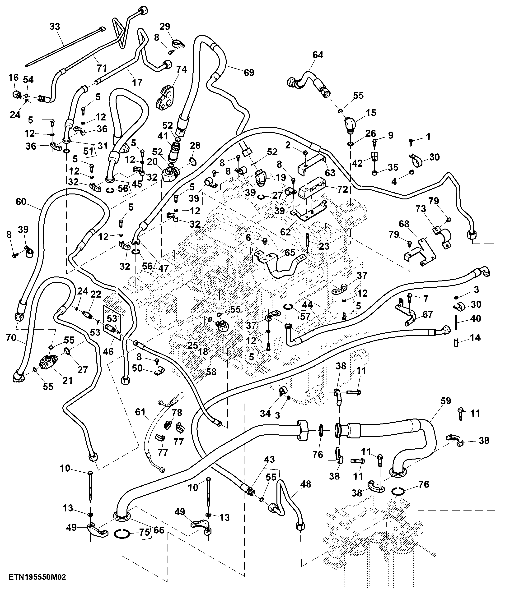 Oil Lines, High Flow Pump, For Scraper (2/2)