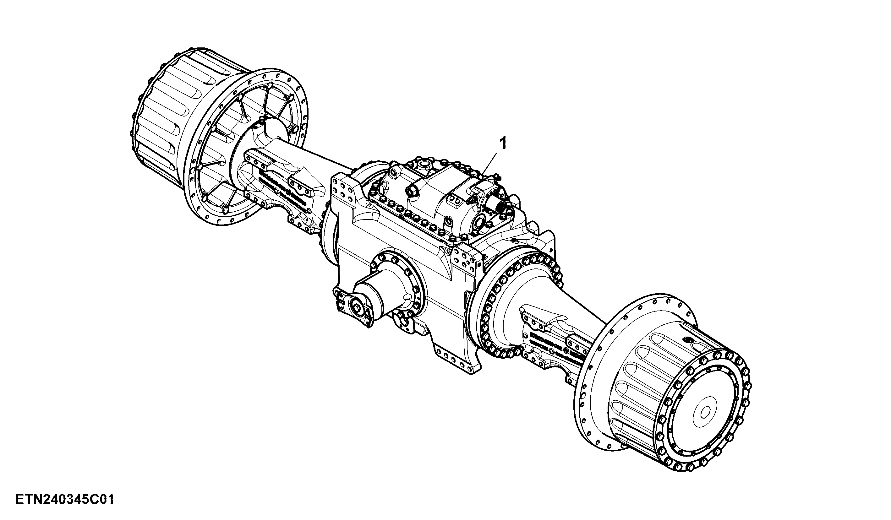 Rear Axle Assembly, 130 cc Steering Pump