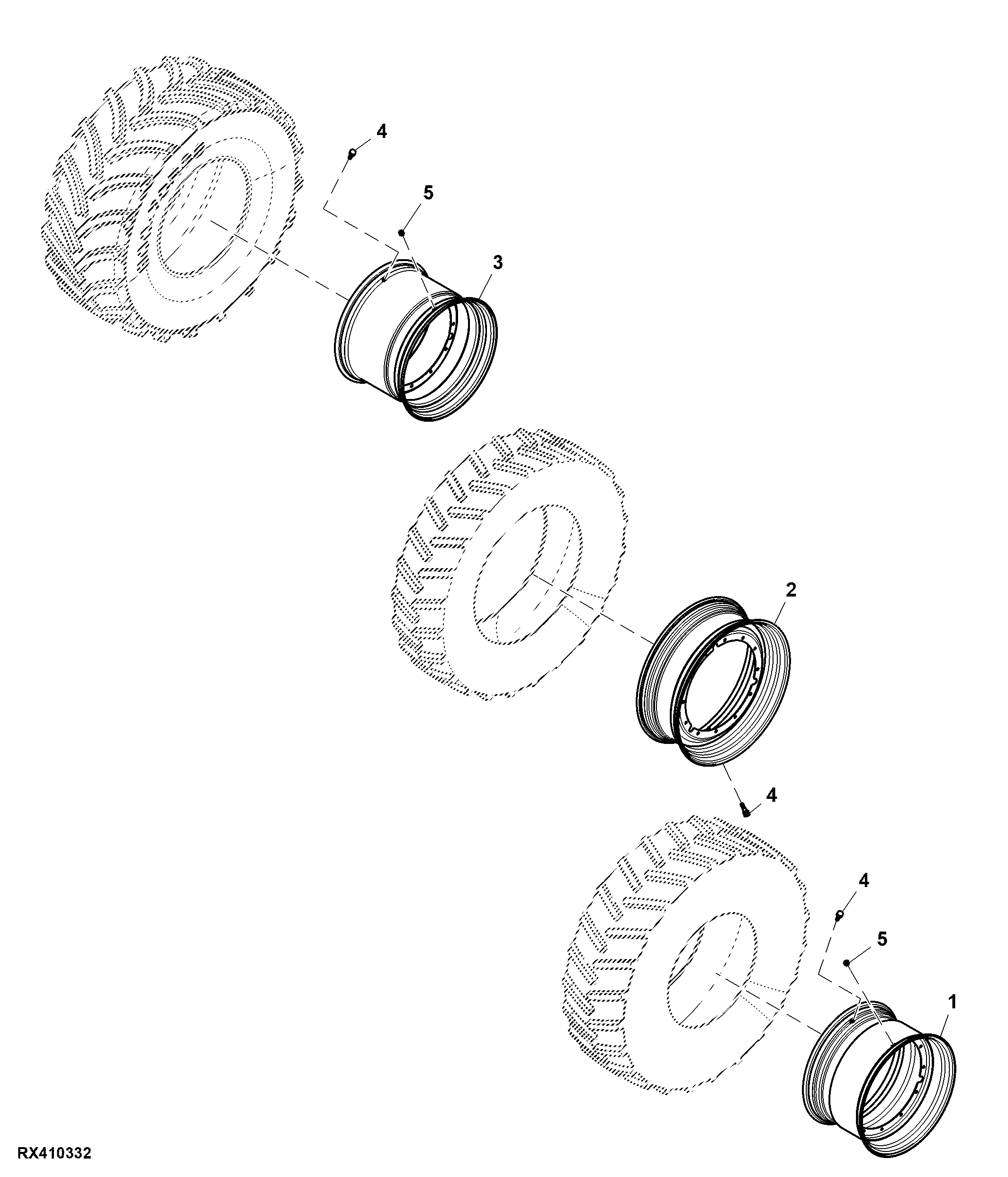 Front Wheel, 2 Position, Group 48 Tires, LH Illustrated