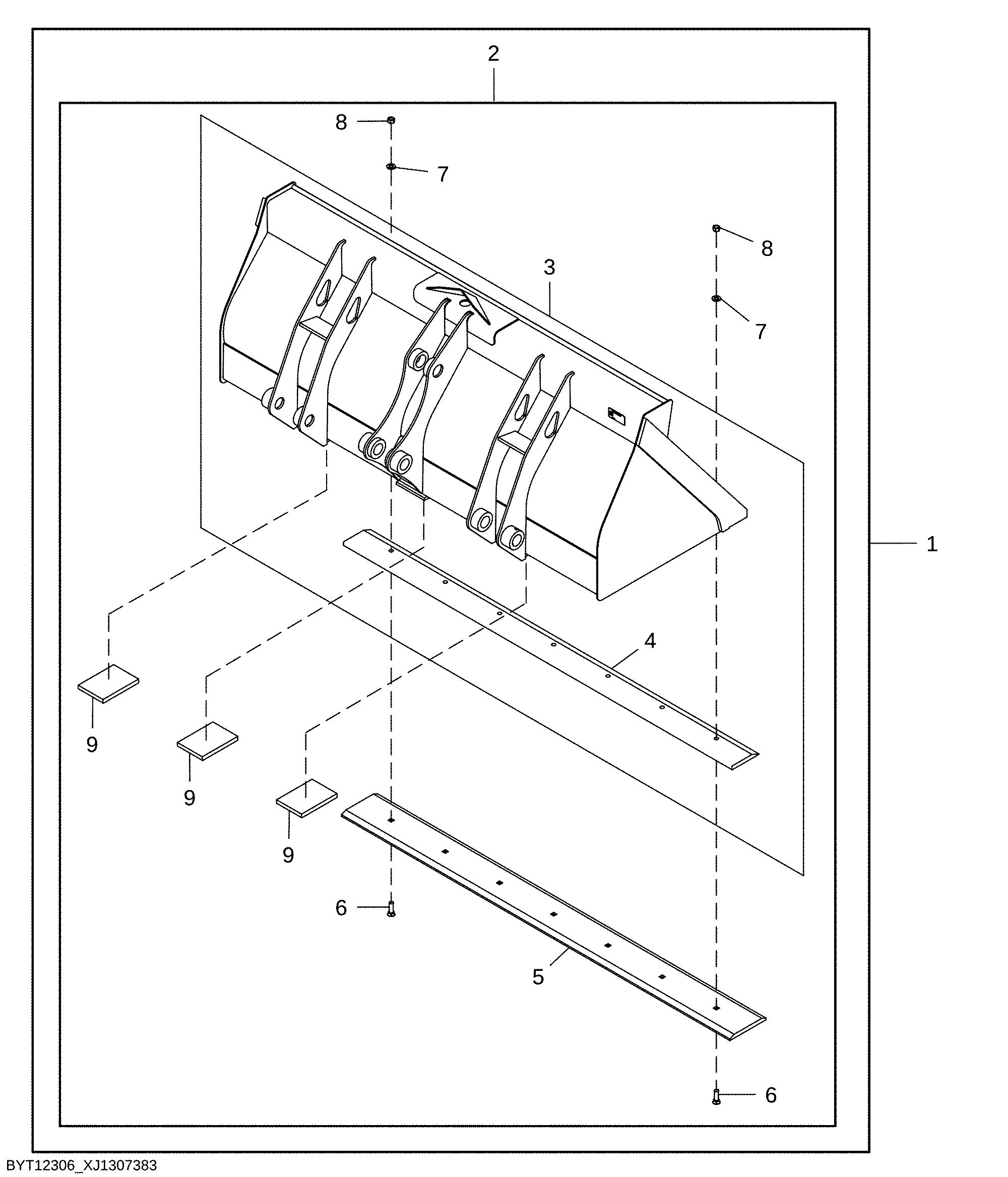 Loader Bucket Kit, 0.96 m³ (1.25 yd³), with Bolt on Edge