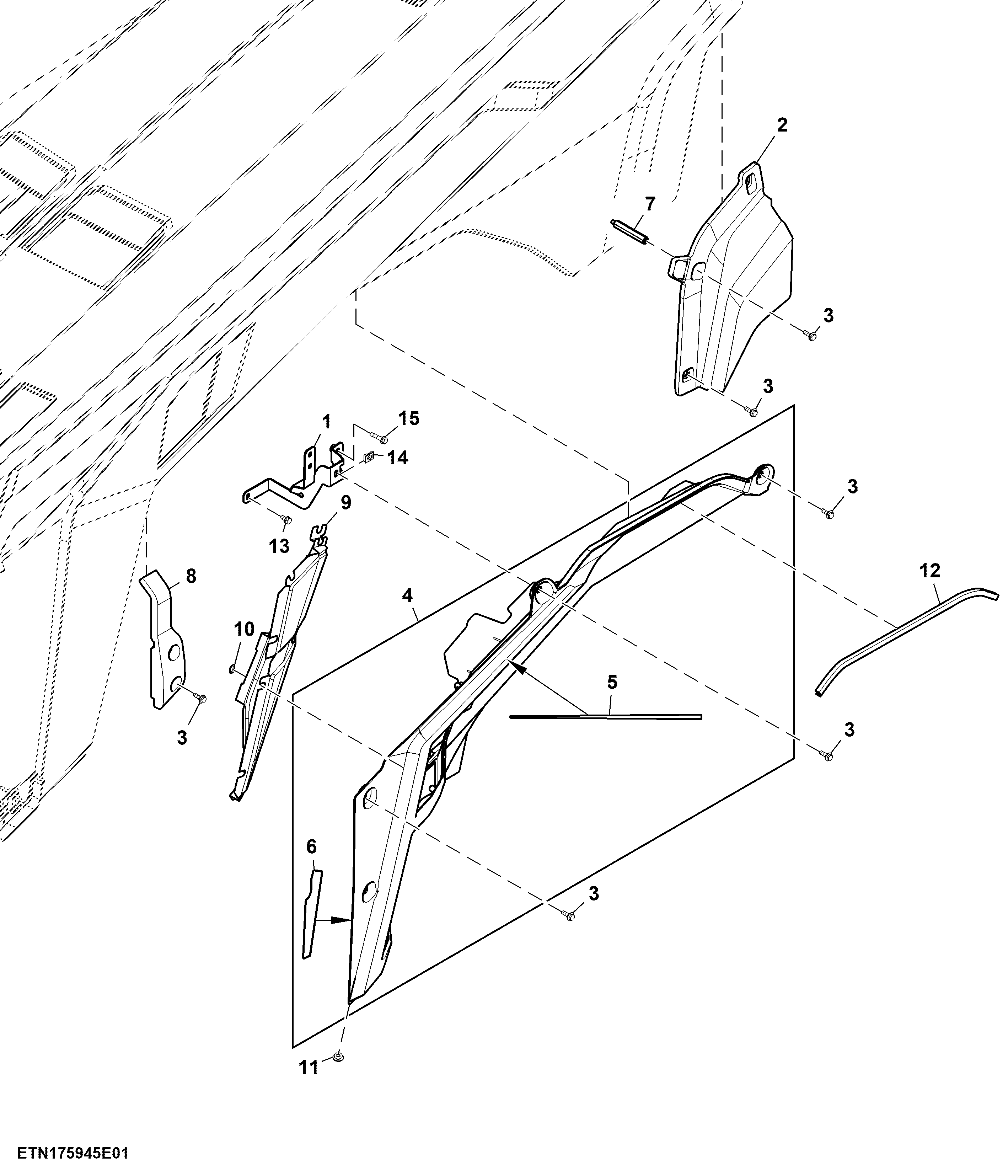 Fixed Panel, Hood, T3 / FT4 / Stage 5 Engine, LH (804001 - )