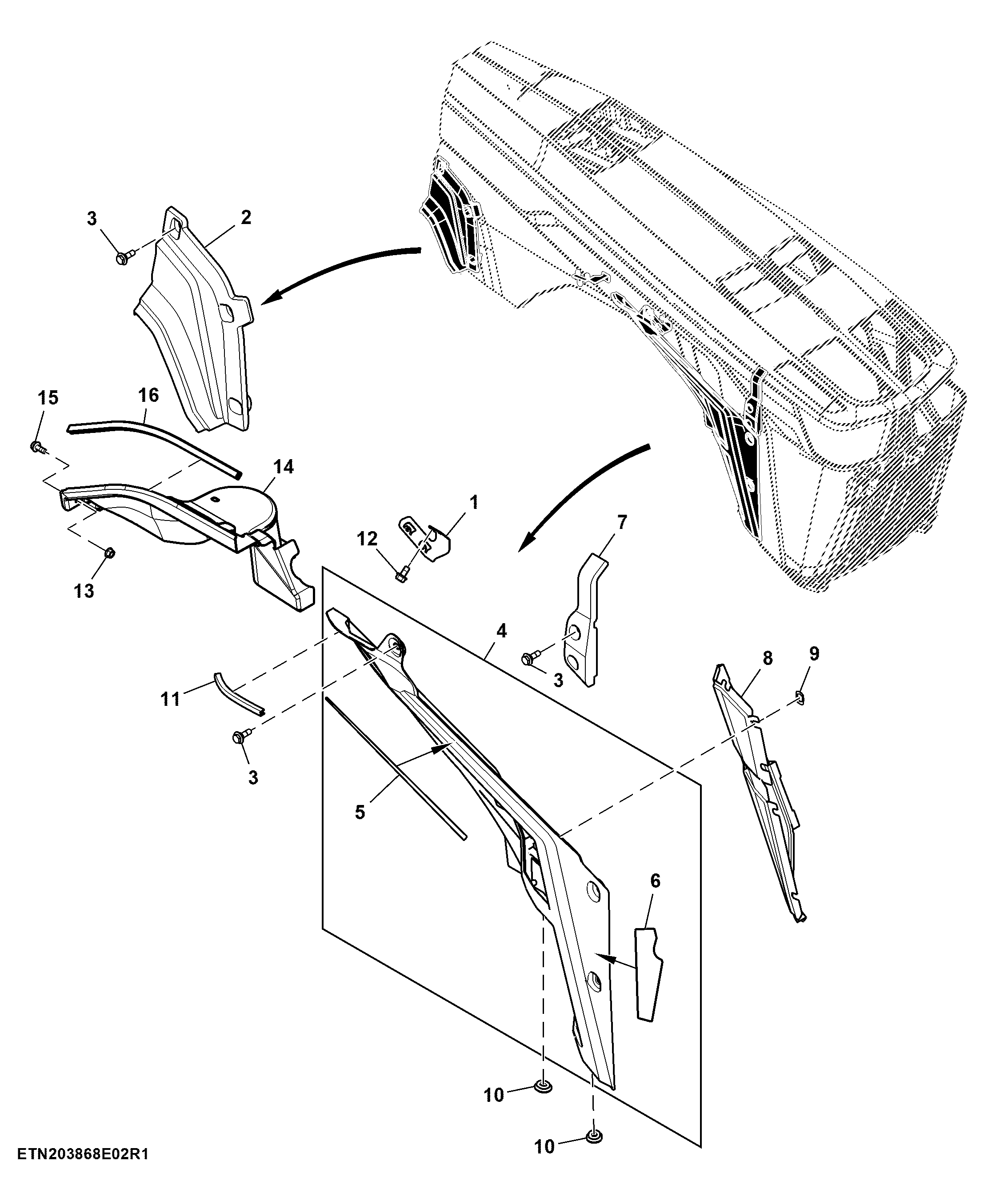 Fixed Panel, Hood, T2 Engine, RH (804001 - )