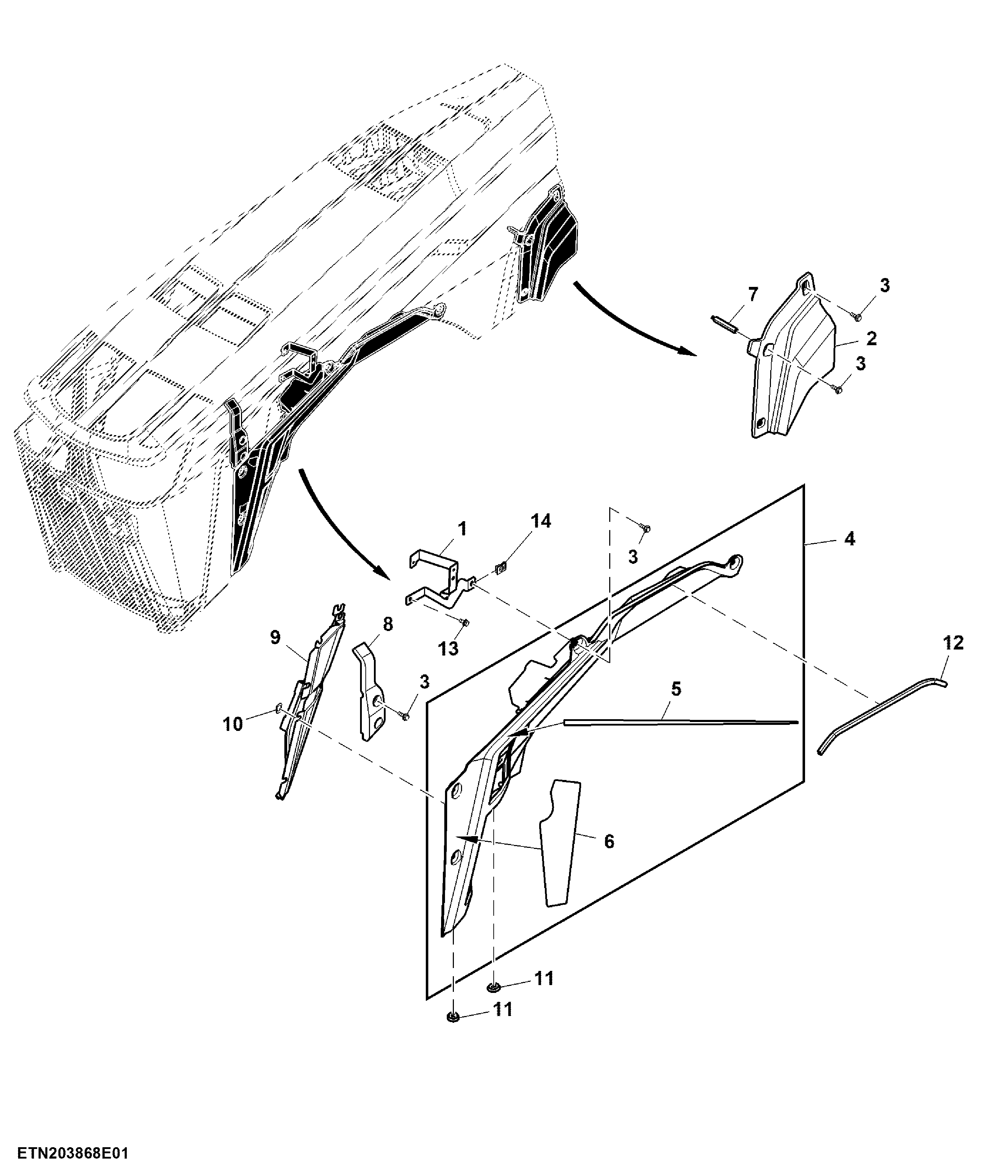 Fixed Panel, Hood, T2 Engine, LH (804001 - )