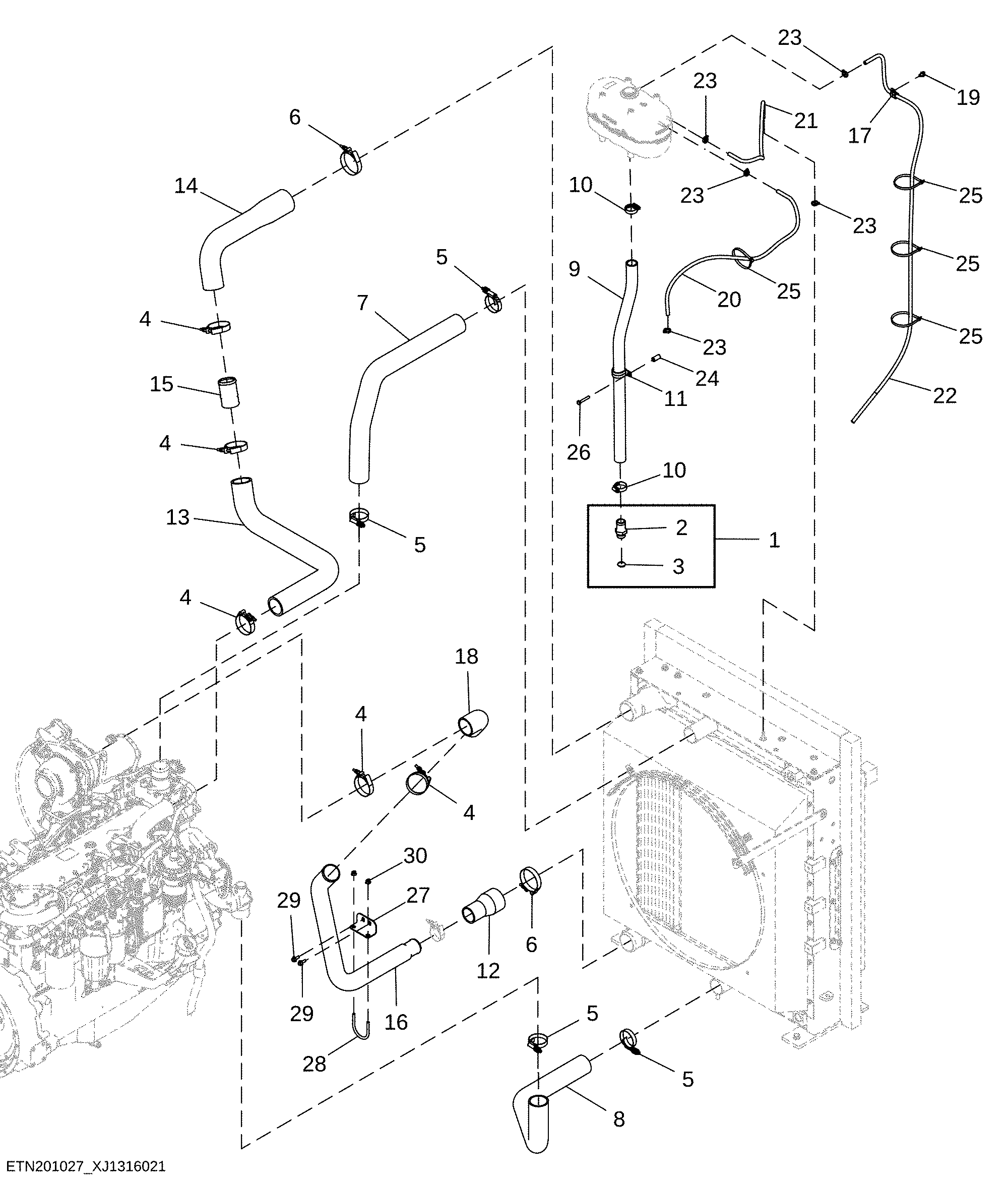 Cooling System Plumbing (Engine 6068HYN05-)
