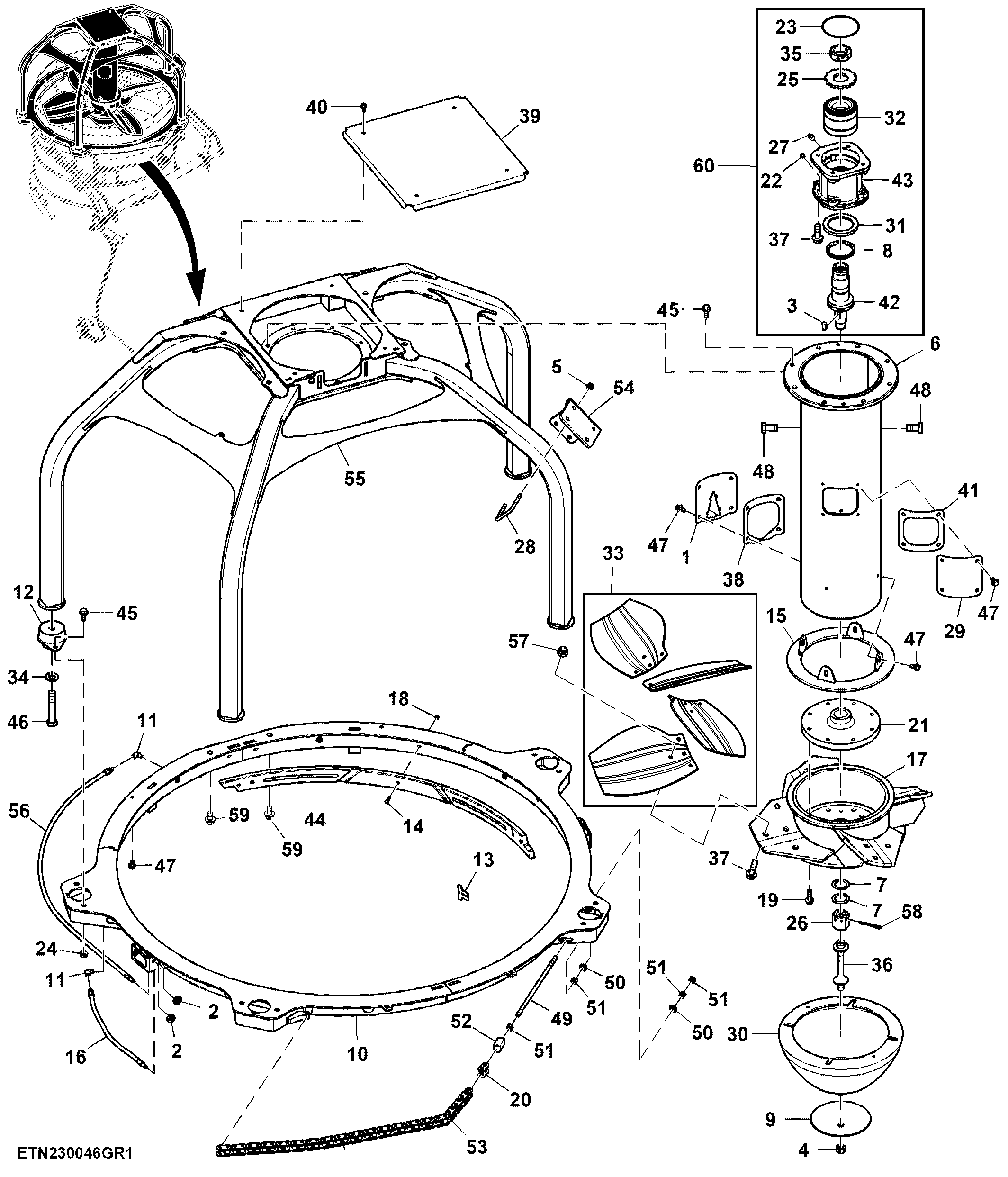 Primary Extractor Fan and Blade Mount (210201 - )