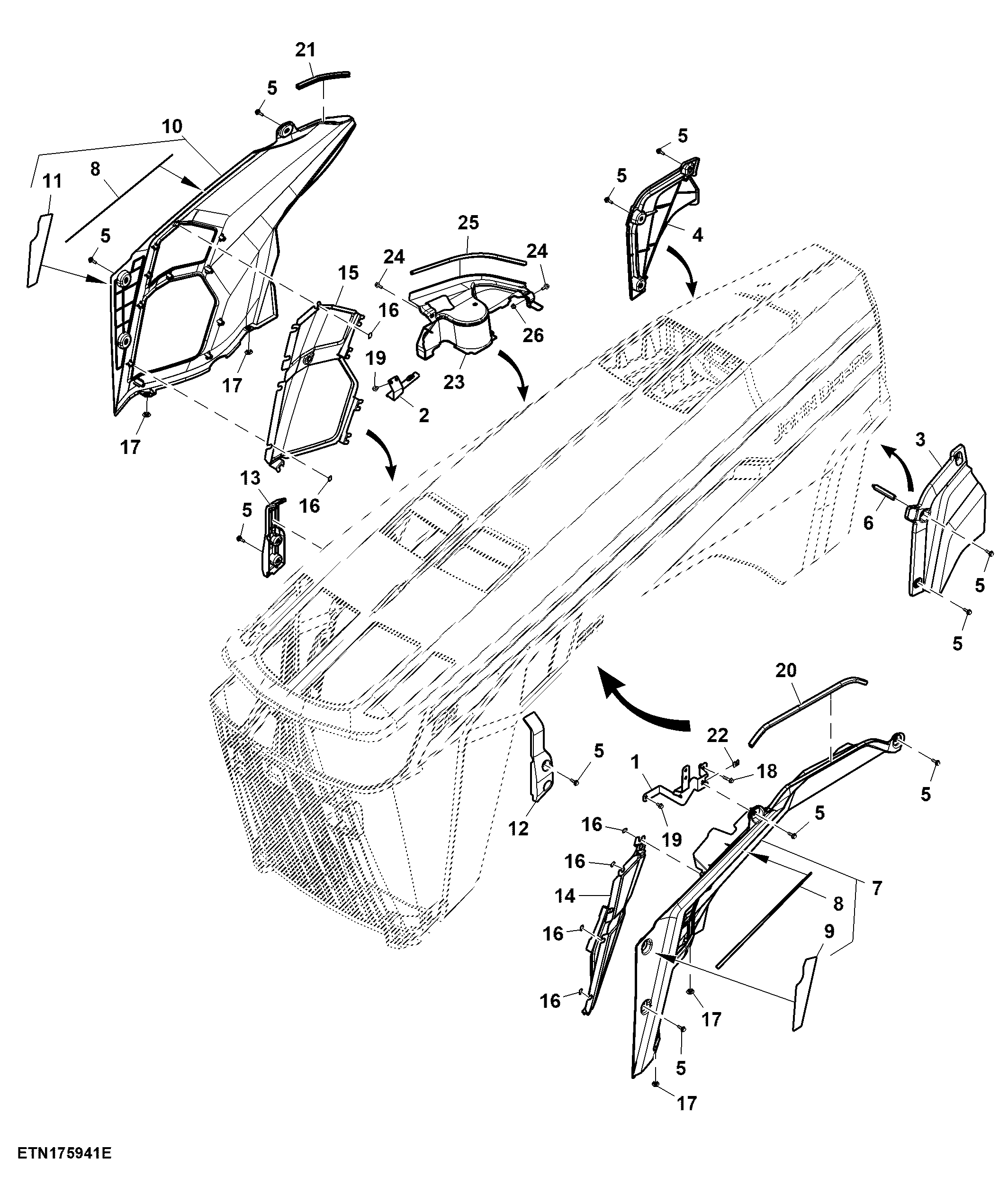 Fixed Panel, Hood, T3/ FT4/ Stage 5 Engine (080001 - )