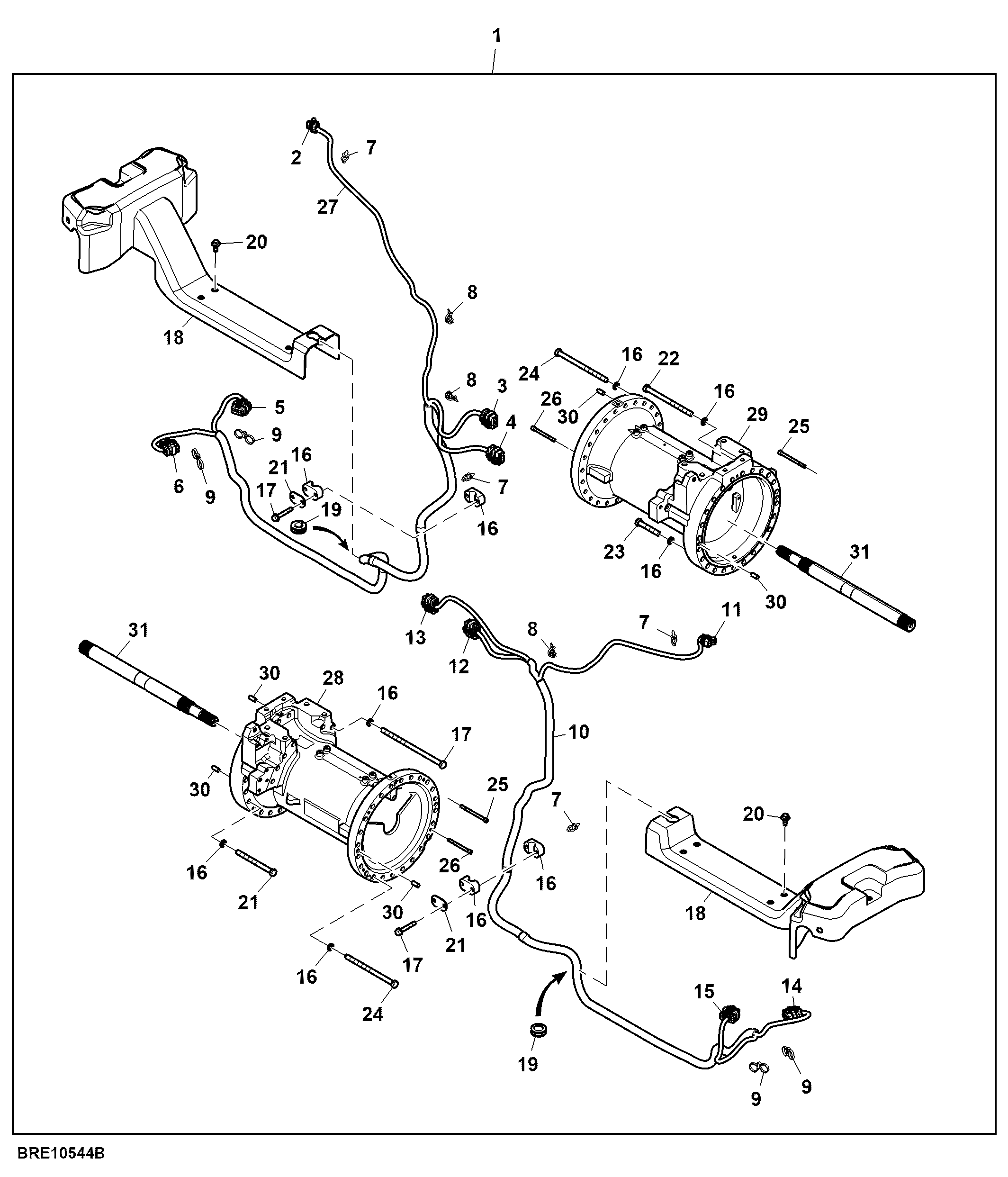 Rear Axle, 120 Inch Tread Spacing, Spacer Kit