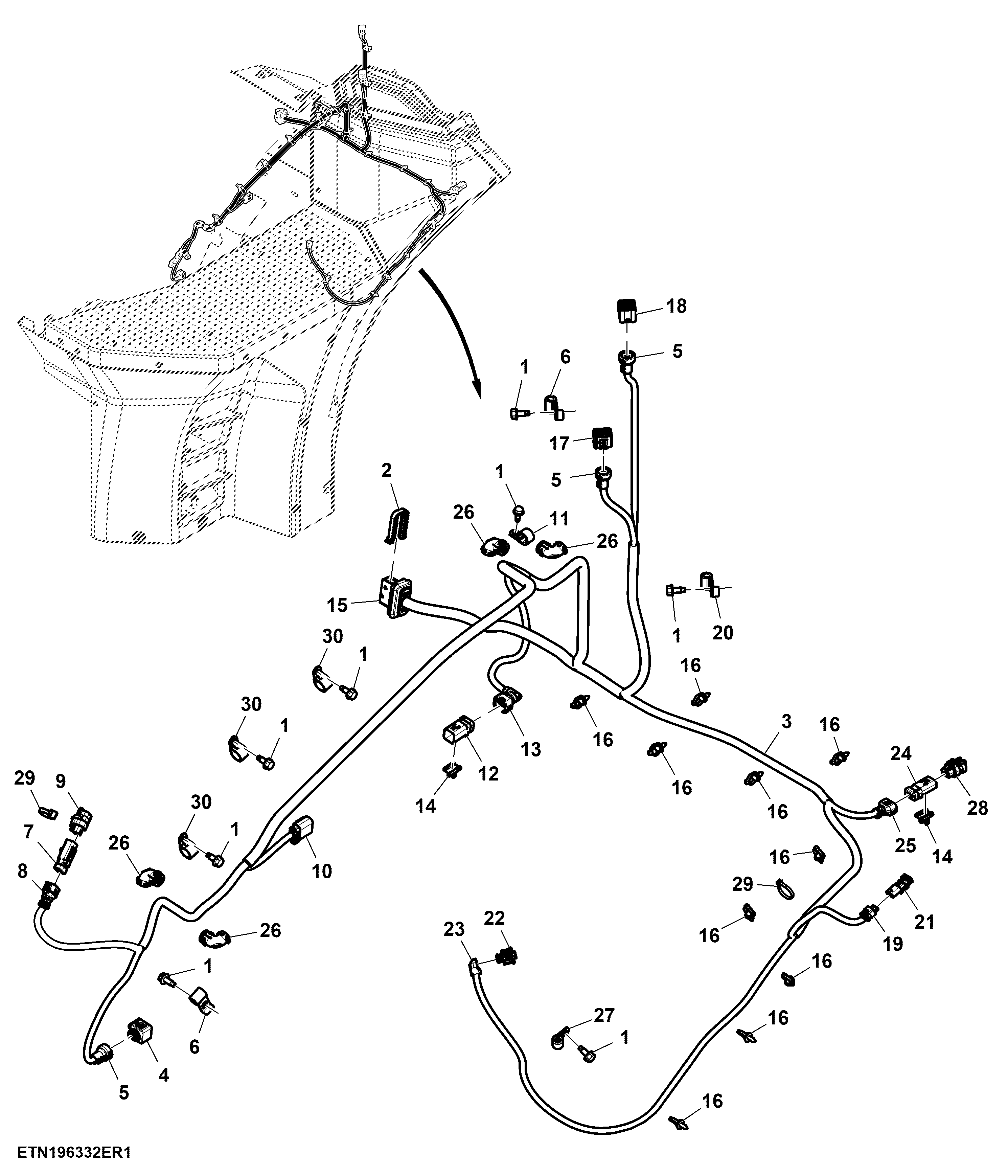 Chassis Wiring Harness, 15.0 L Engine, ATD/ SCR