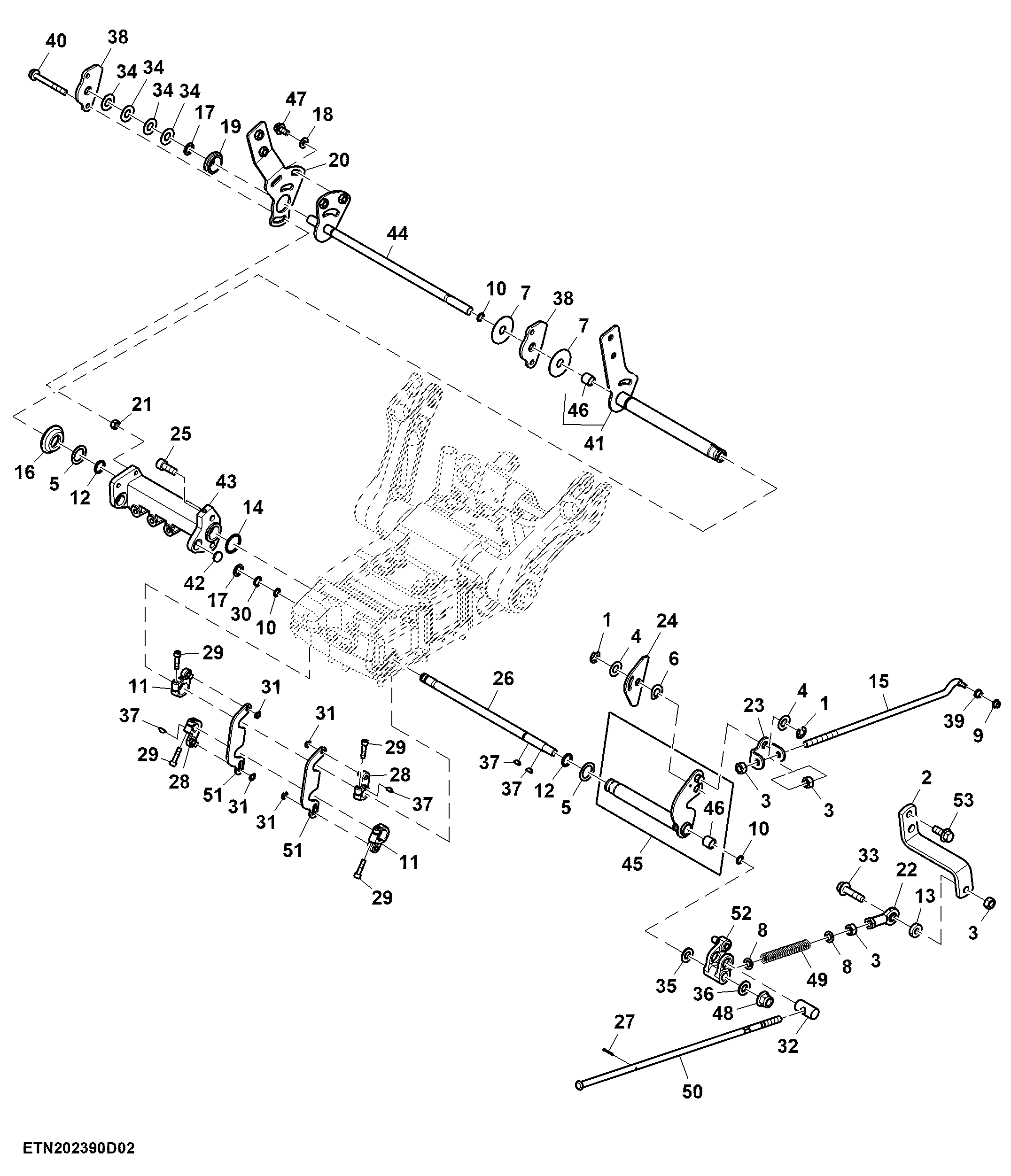 Rockshaft Control Levers, W/O EQRL W/ ILC (3/3)