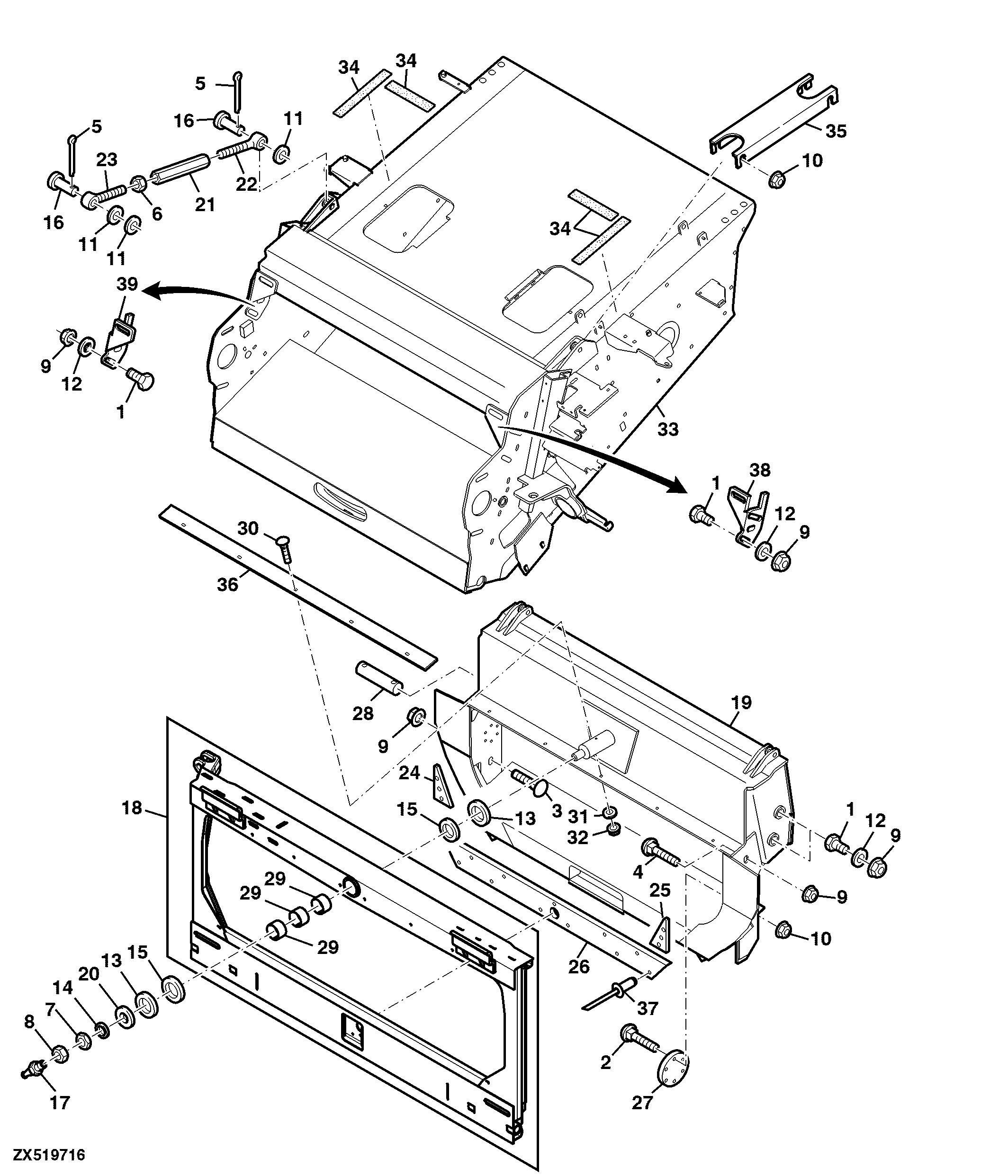 Feeder House-Oscillating Plate, Leveling System
