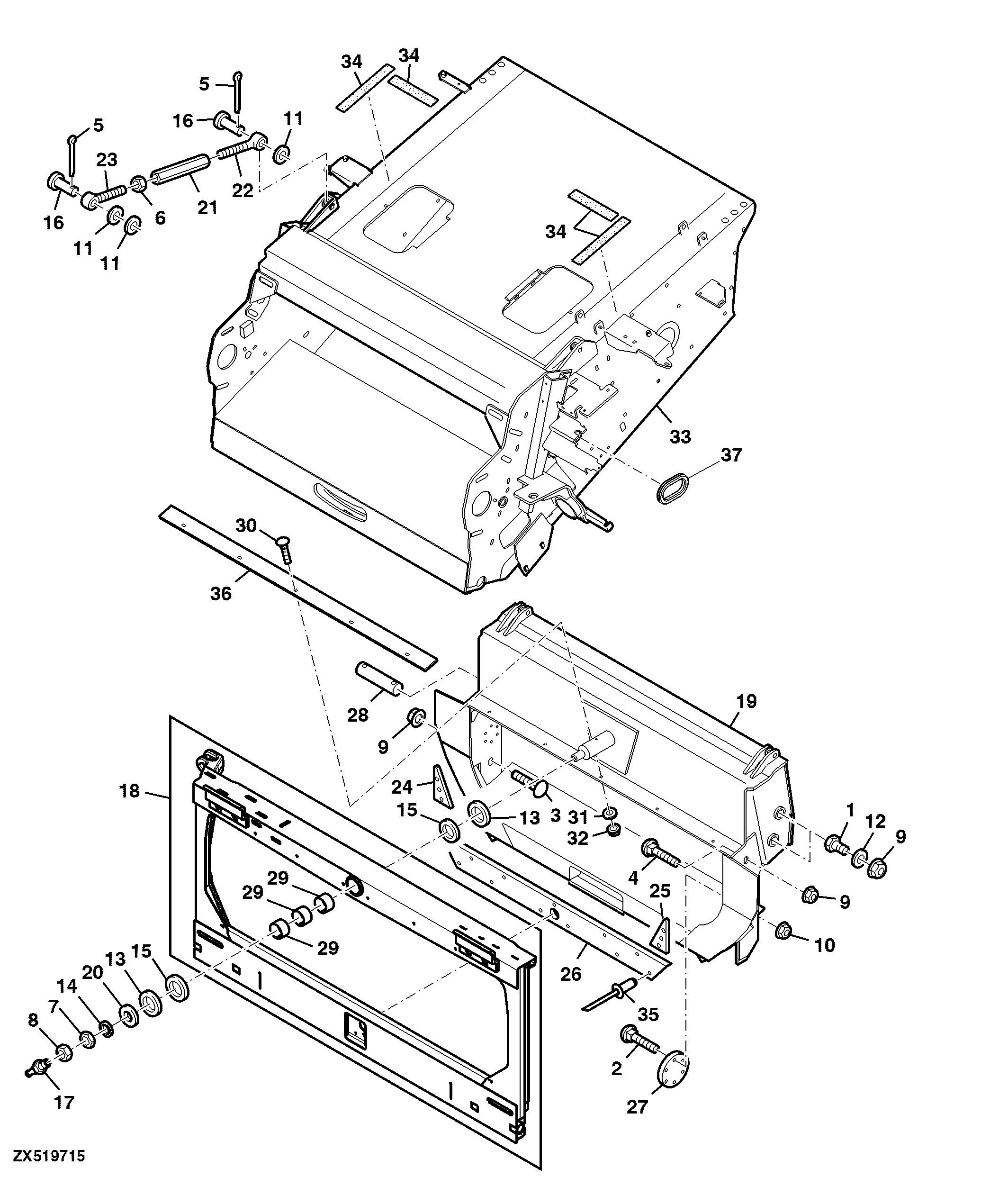 Feeder House-Oscillating Plate, Leveling System