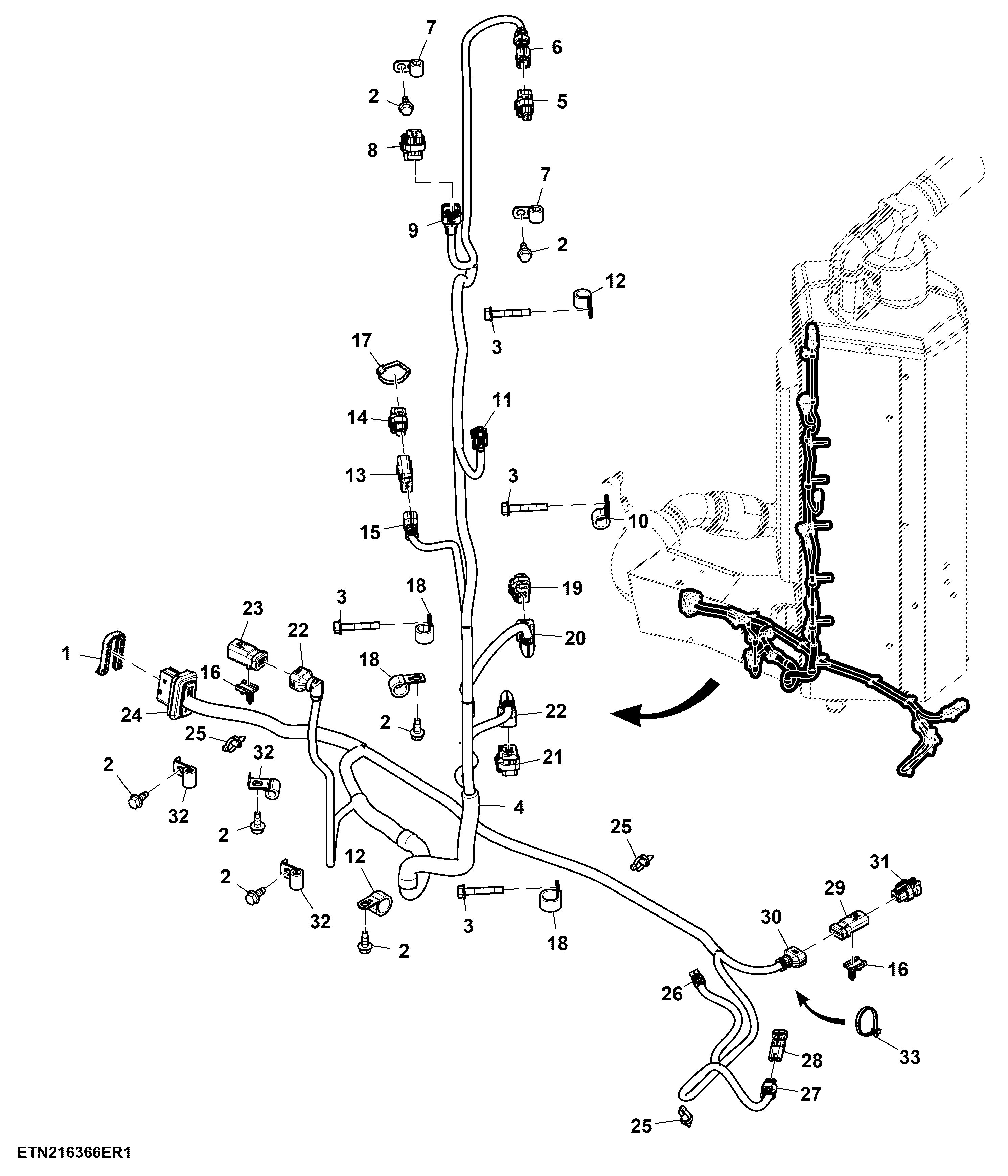 Chassis Wiring Harness, 13.6 L Stage 5 Engine, ATD/ SCR