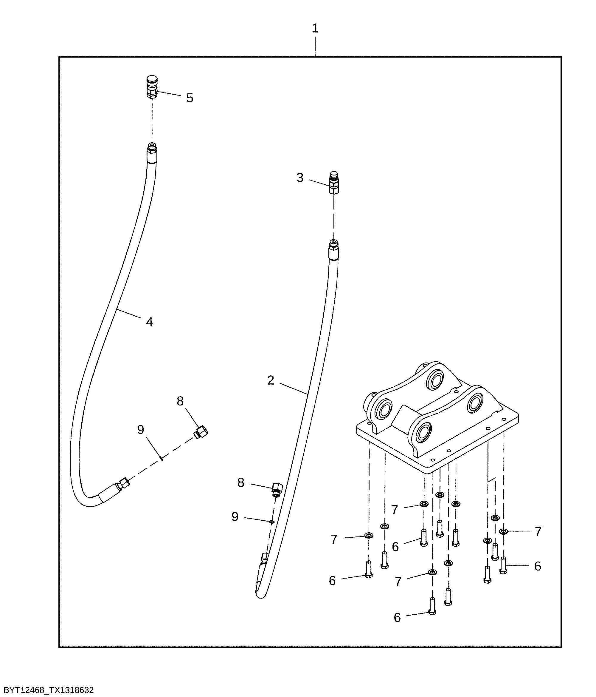 Hydraulic Coupler Mounting Kit, Plate Compactors