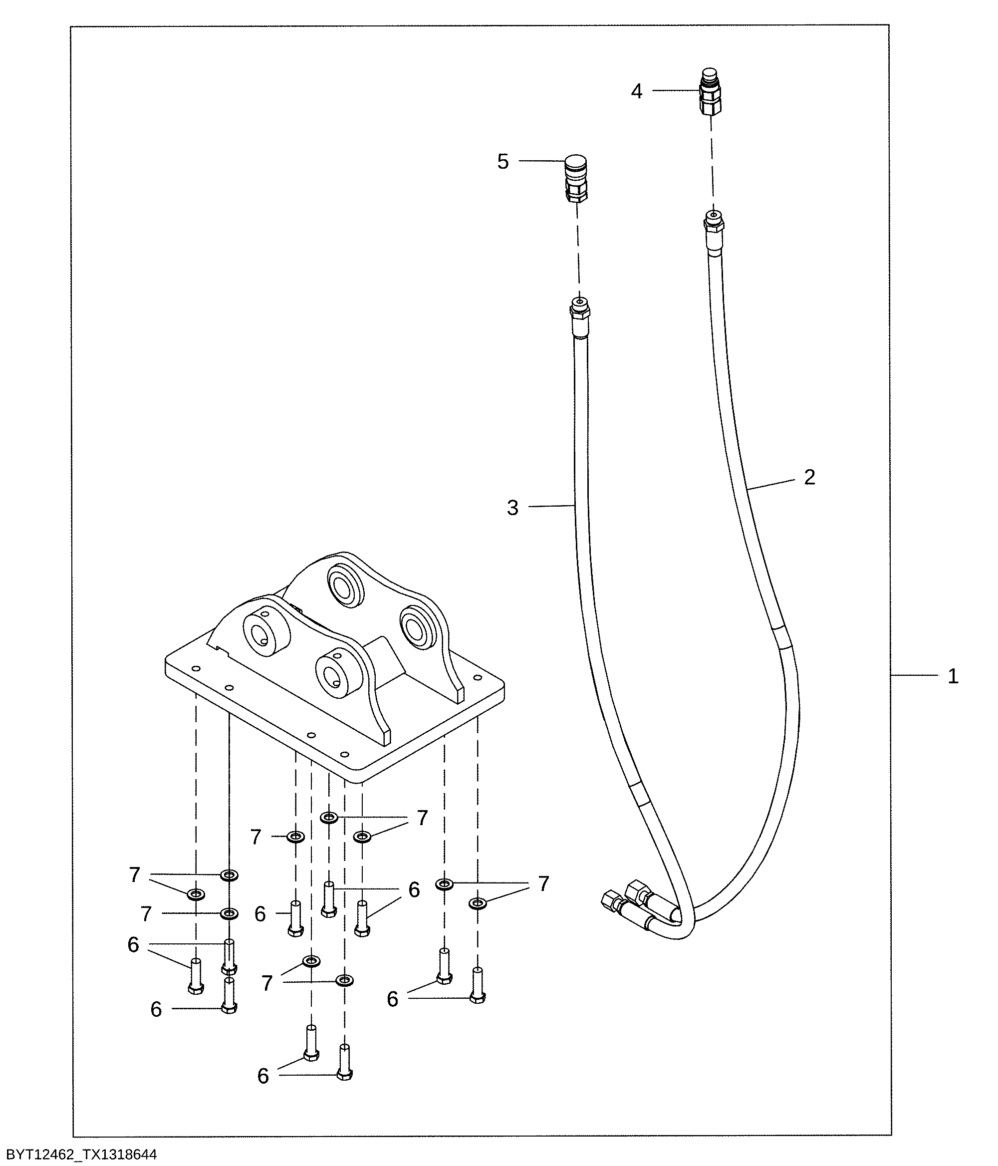 Hydraulic Coupler Mounting Kit, Hammers (For HH60C)