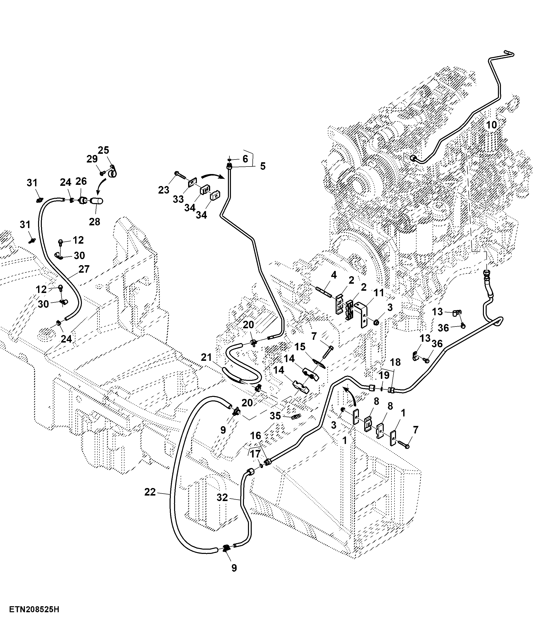 Fuel Line, W/O Water Separator, FT4/ Stage 5 Engine