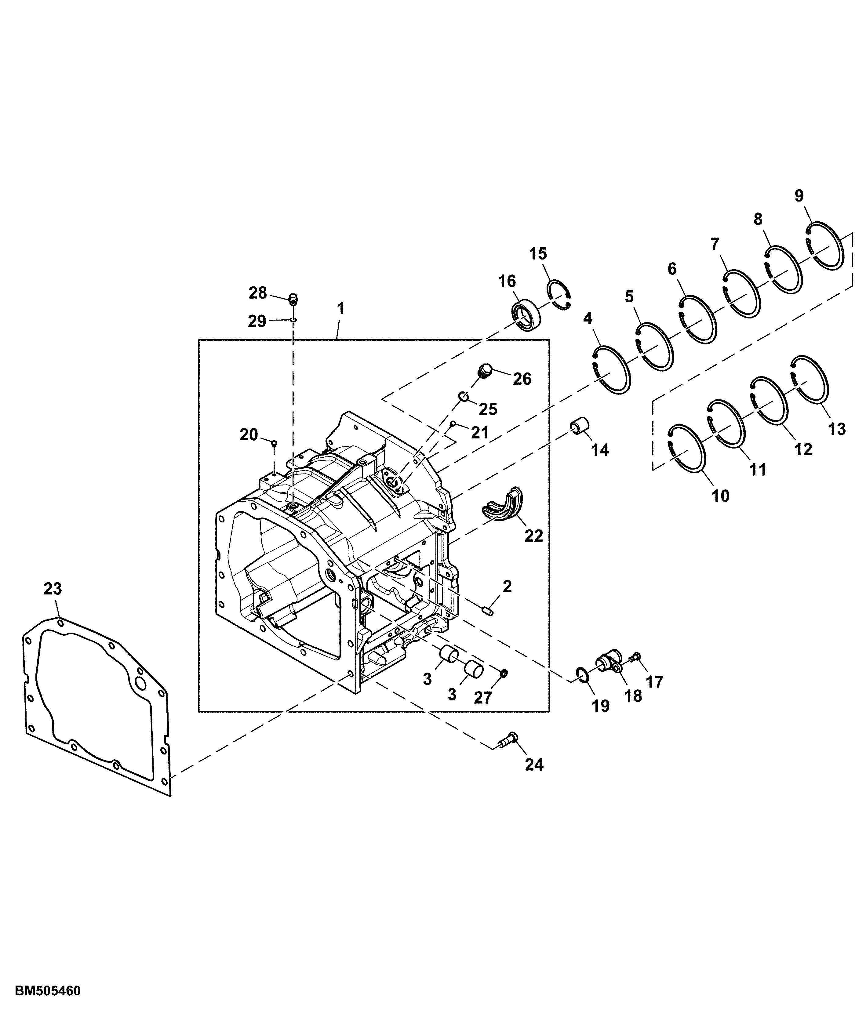 Transmission Housing, Range Box W/O Secondary Brake