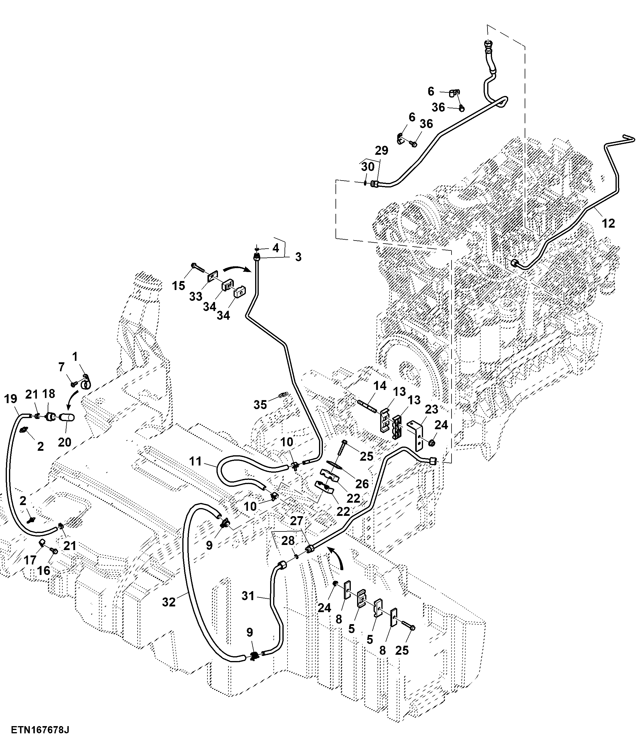 Fuel Line, W/O Water Separator, FT4/ Stage 5 Engine