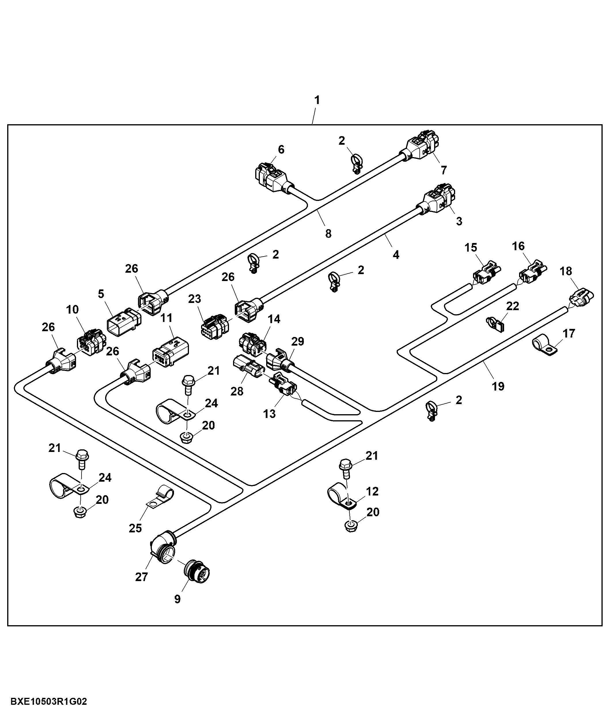 Grain Tank Wiring Harness, Active Yield™ Sensor Kit W/ Auger Covers, Attachment (2 of 2)